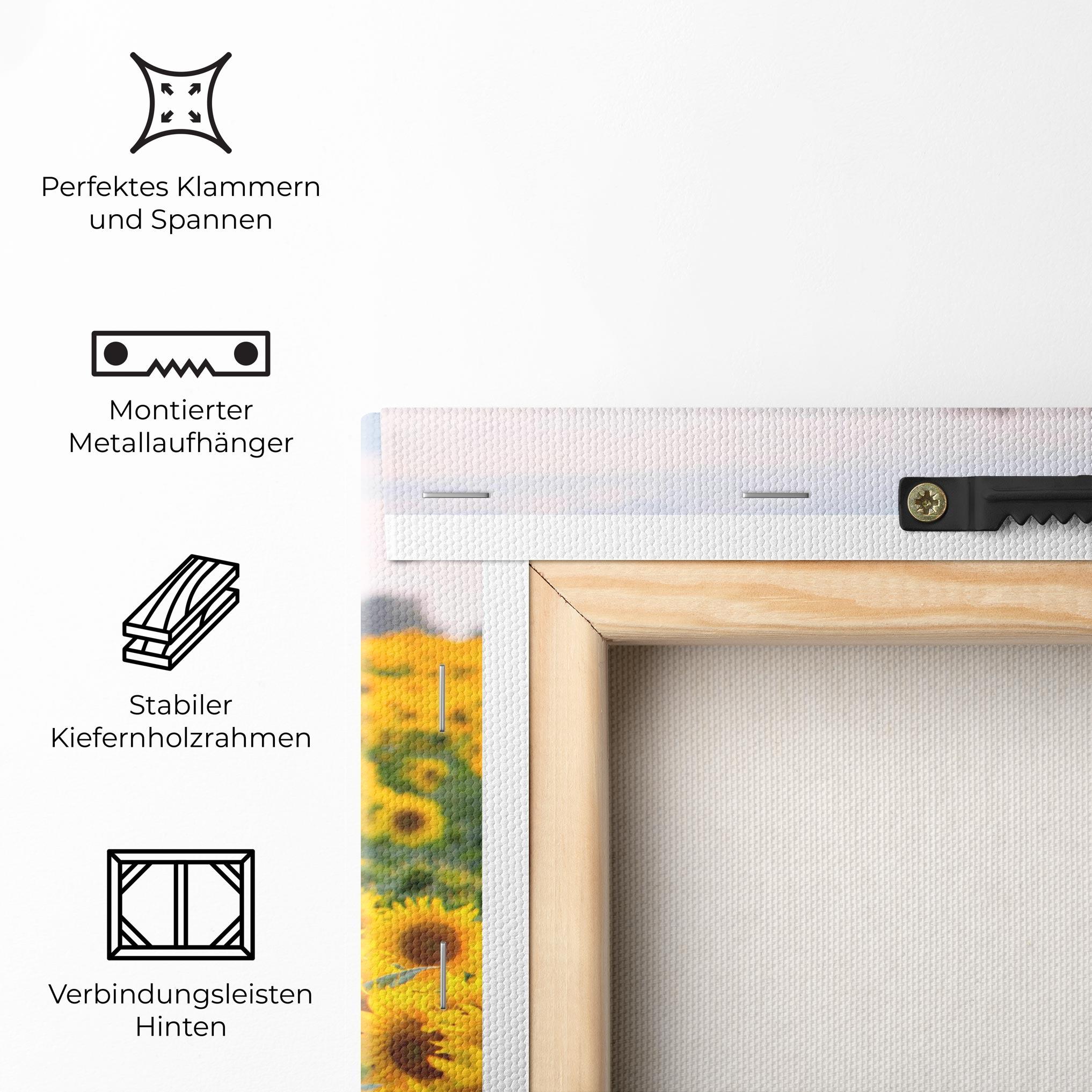Leinwandbild Blooming Sunflowers mockup 5