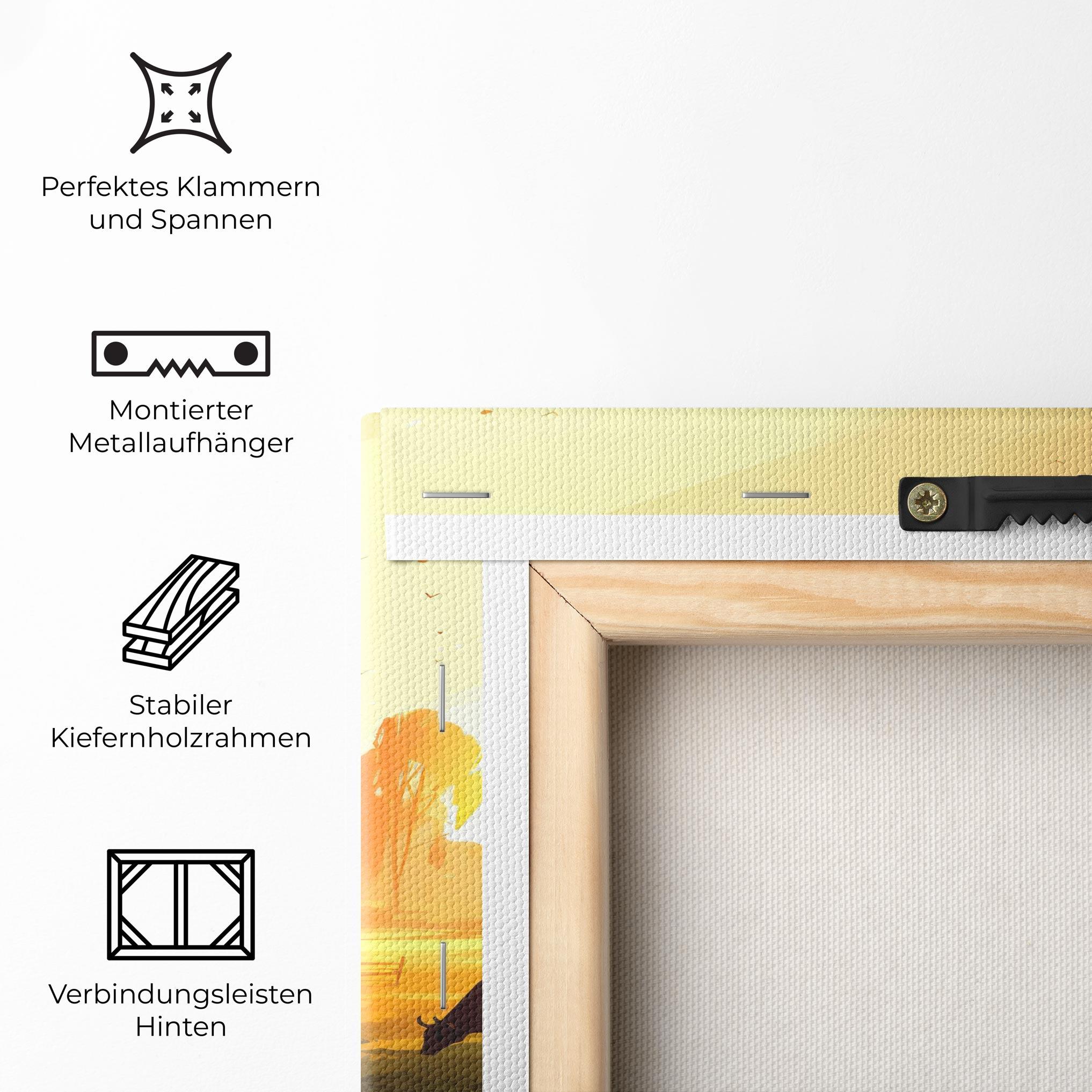Leinwandbild Sunlight Cows mockup 5