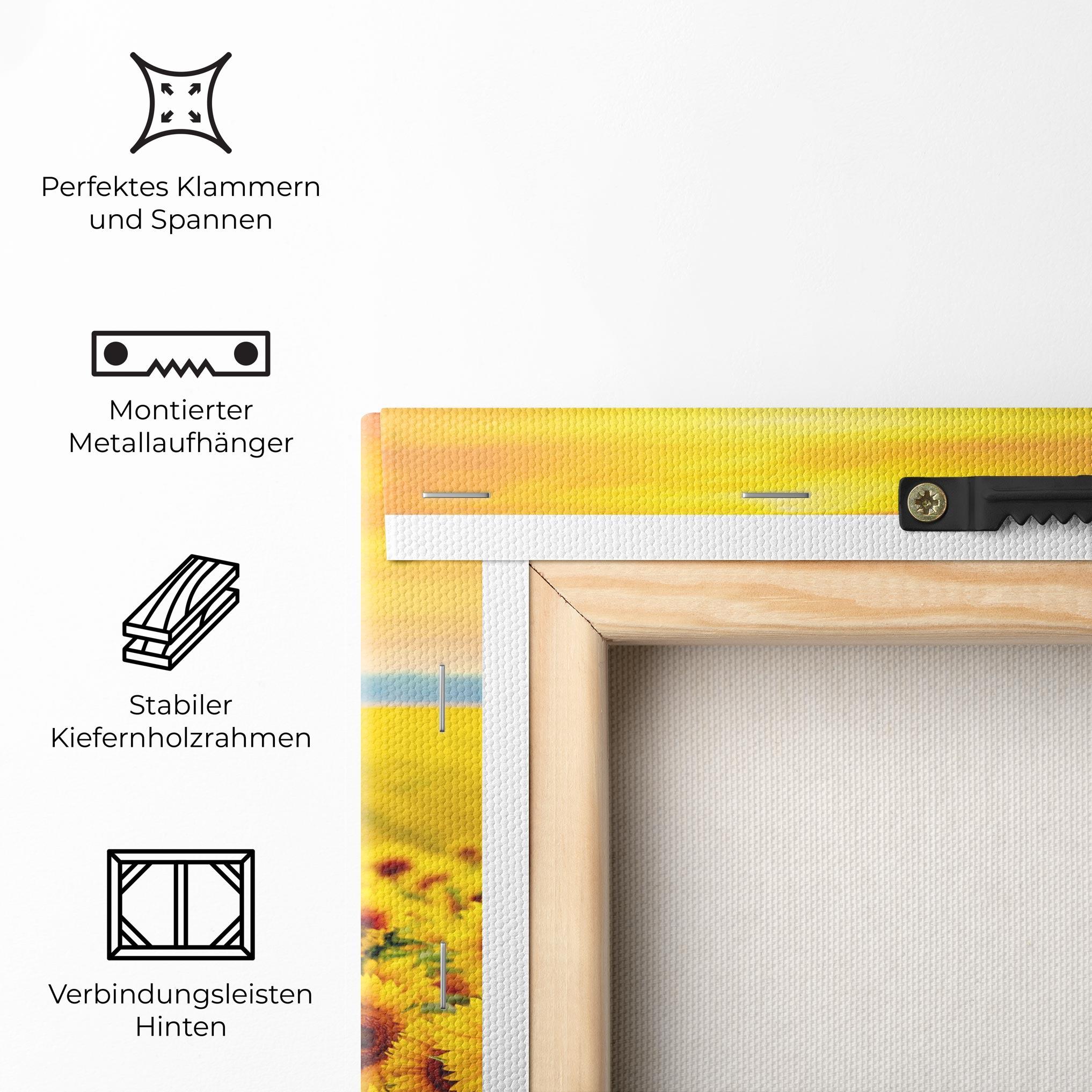 Leinwandbild Yellow Sunflowers mockup 5