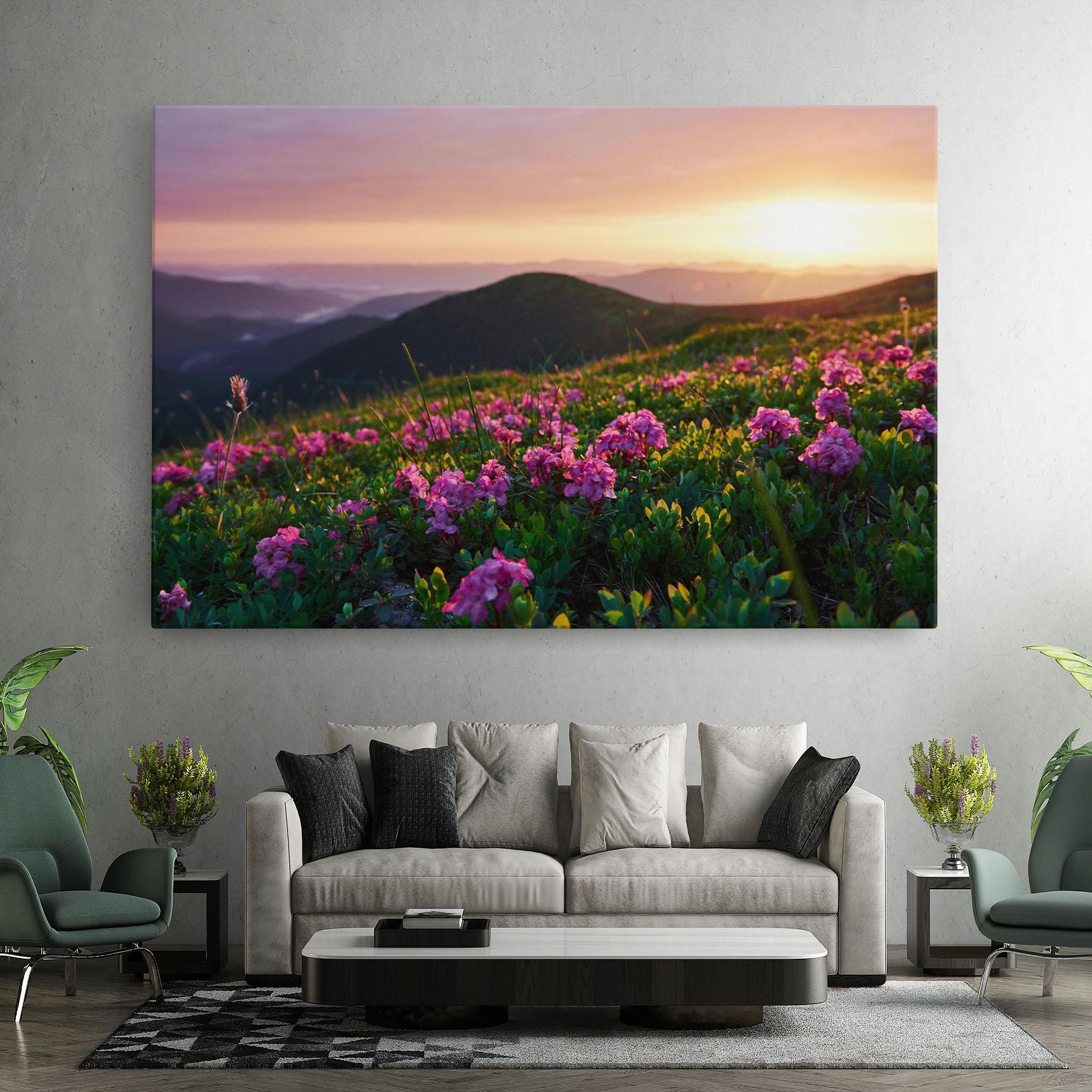 Leinwandbild Purple Summer Flowers mockup 7