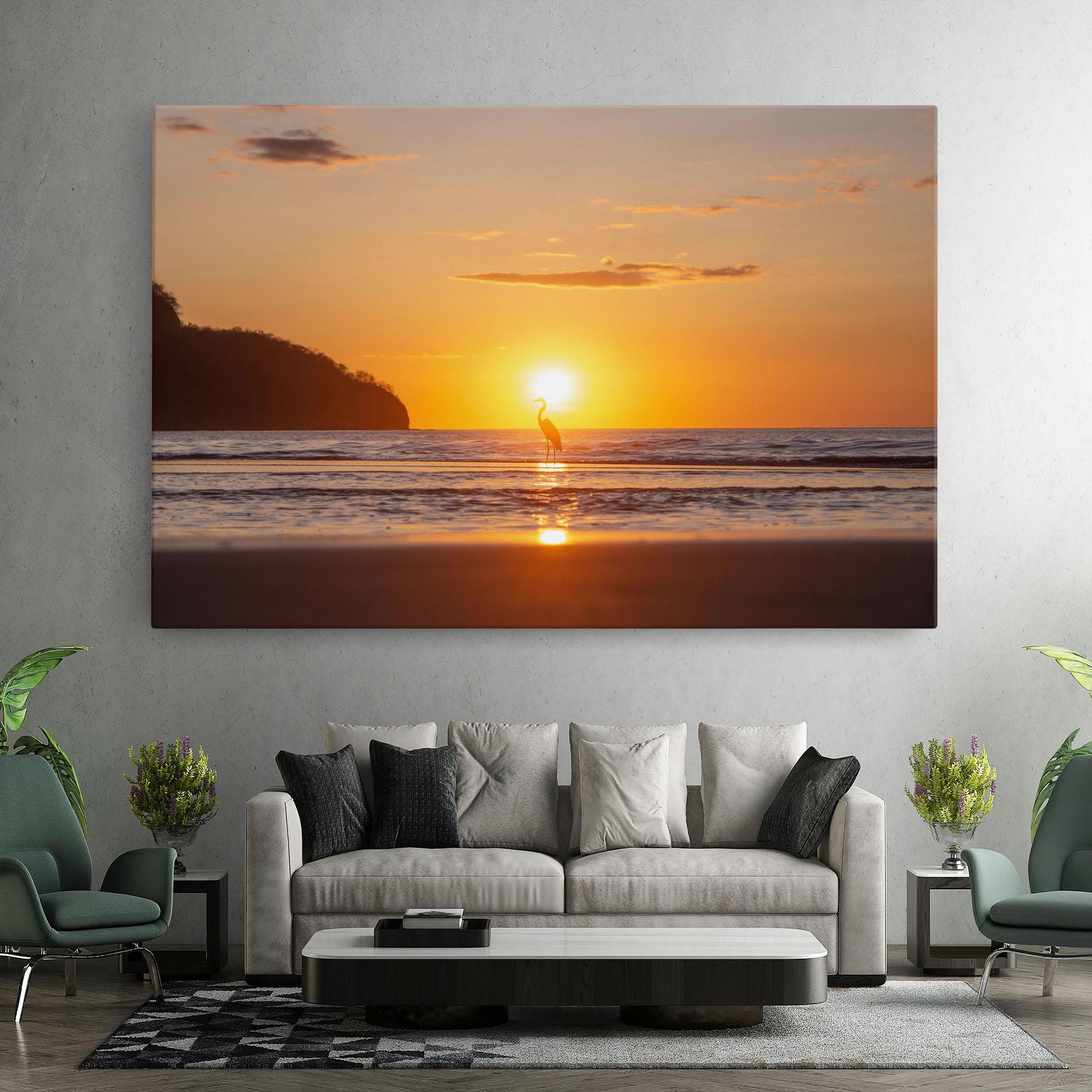 Leinwandbild Sunset Bird Silhouette mockup 7