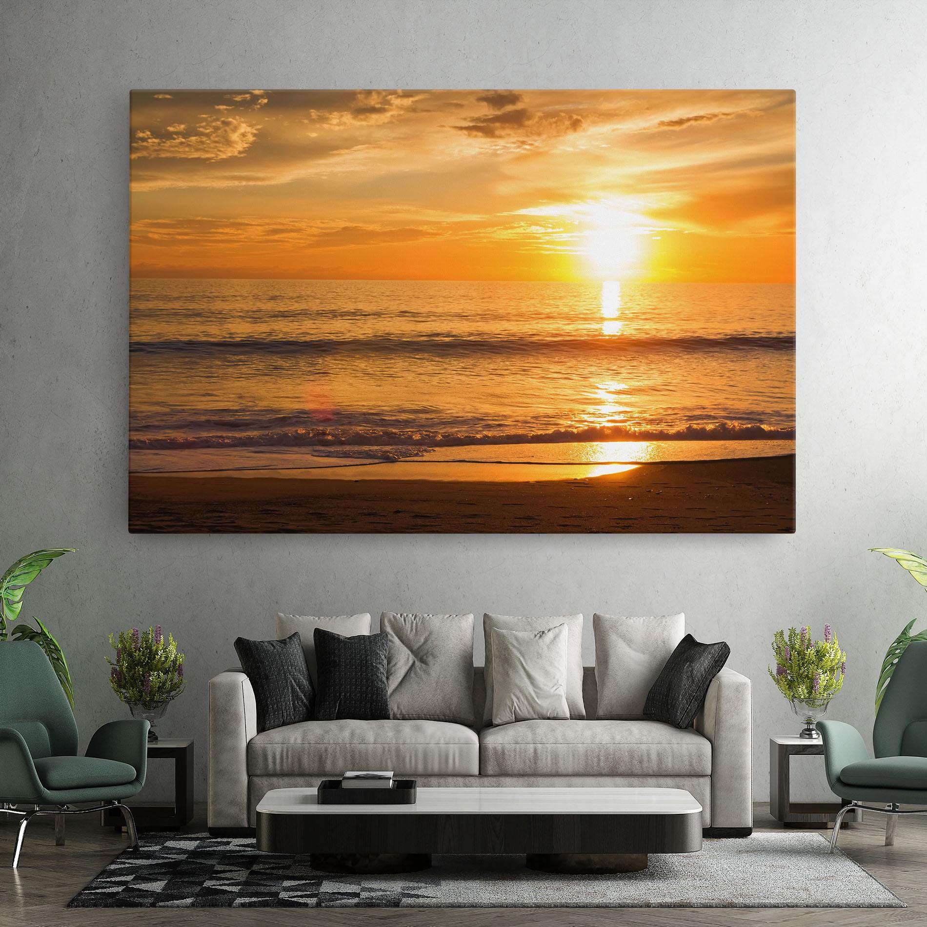 Leinwandbild Sunset Ocean Coast mockup 7