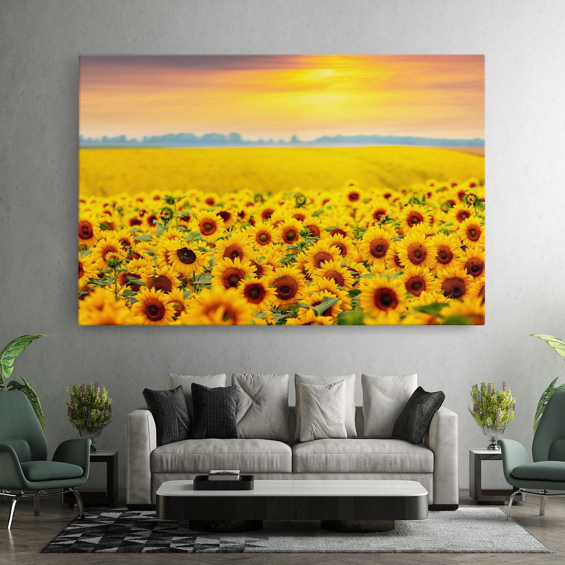 Leinwandbild Yellow Sunflowers mockup 7