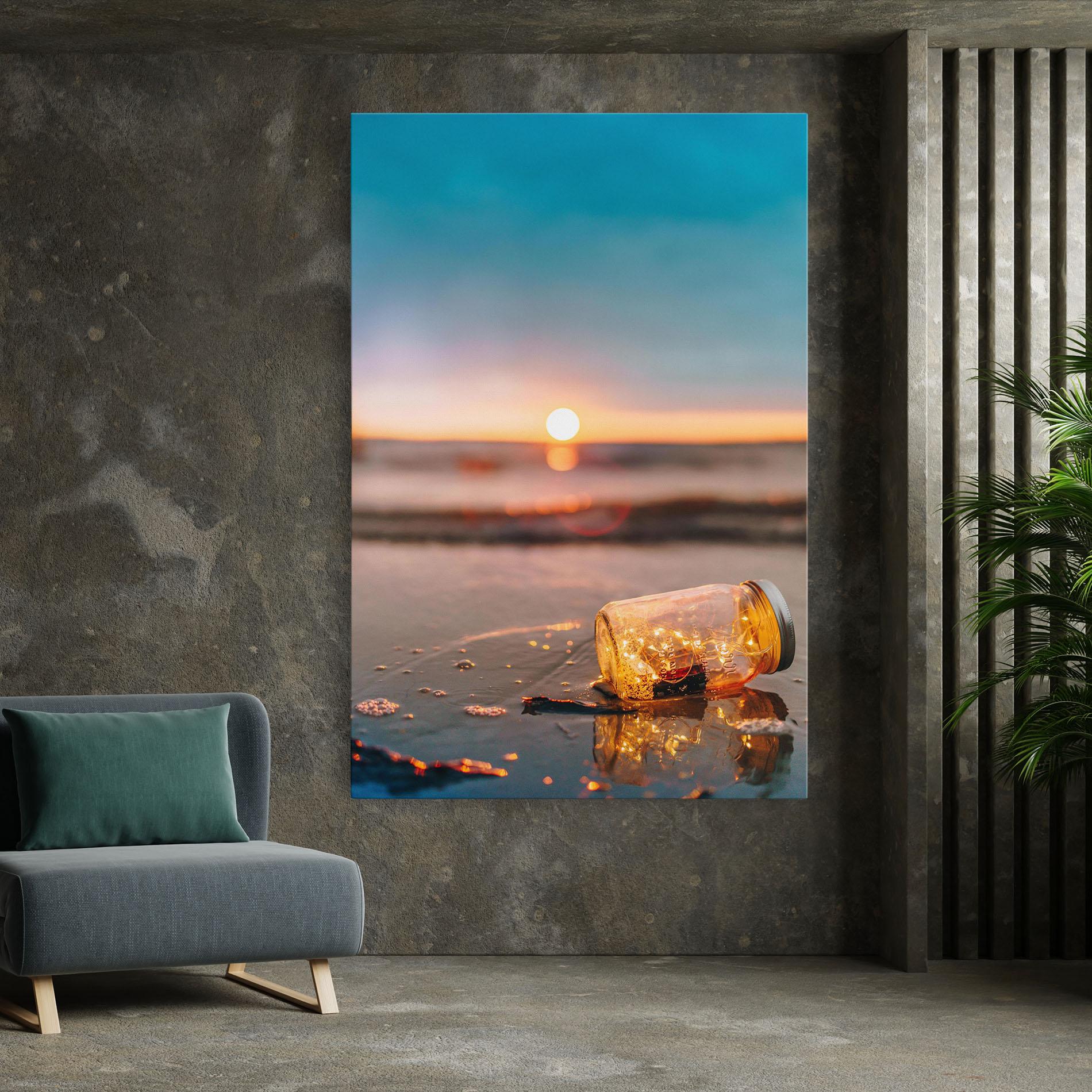 Leinwandbild Jar With Lights mockup 7