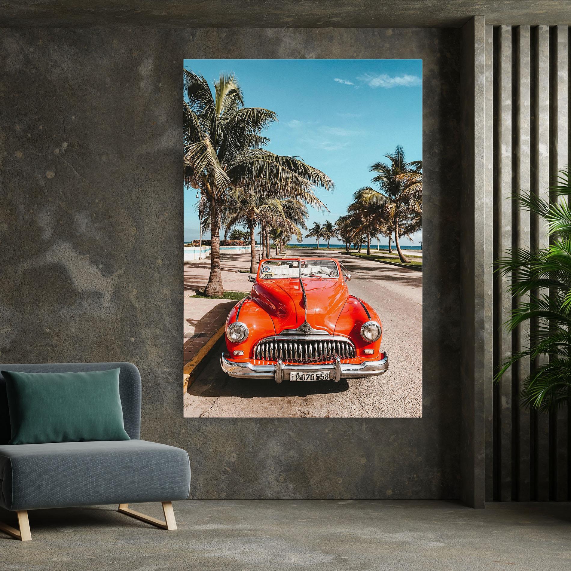Leinwandbild Red Summer Car mockup 7