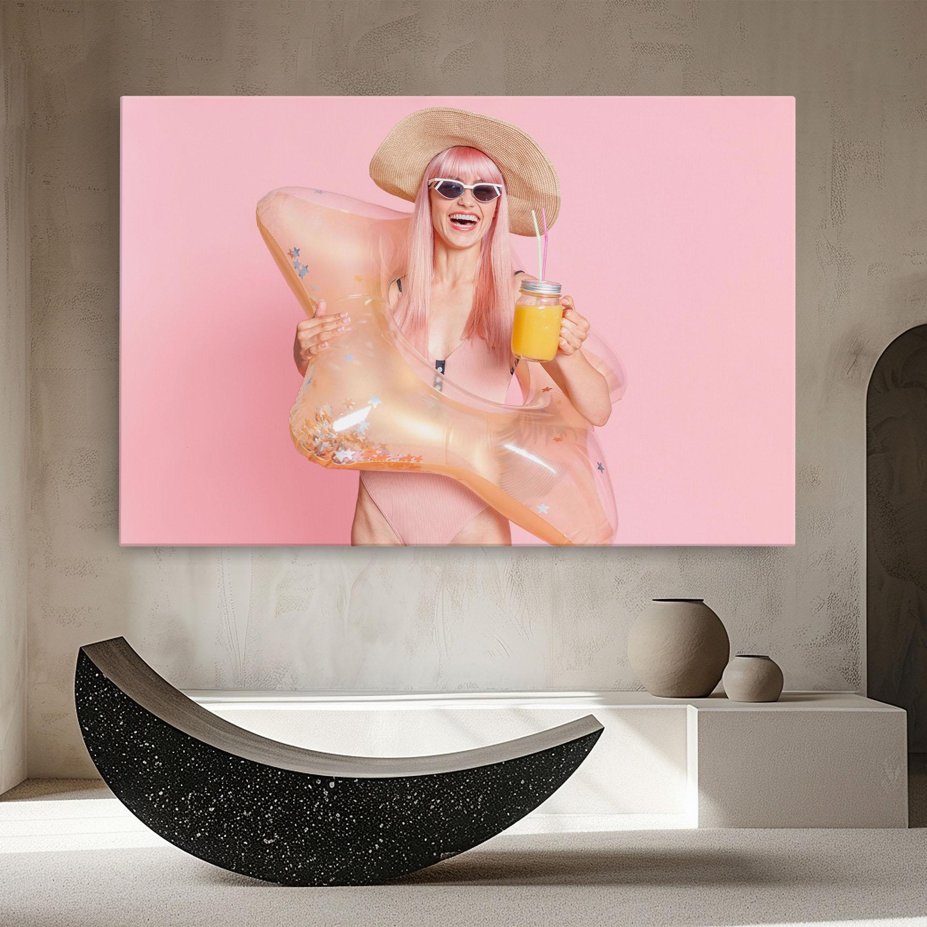 Leinwandbild Joyful Pink Woman mockup 8