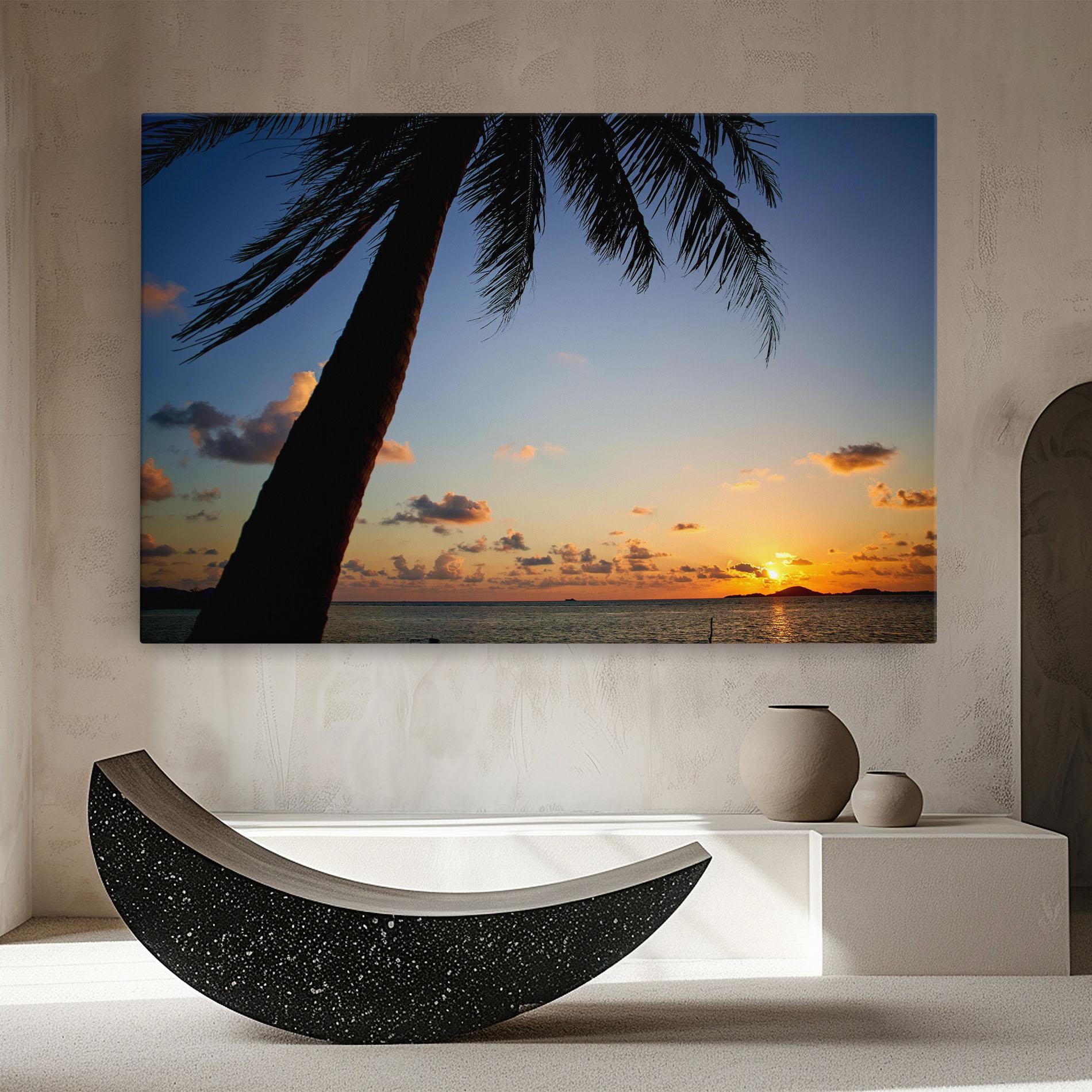 Leinwandbild Palm Tree Silhouette mockup 8