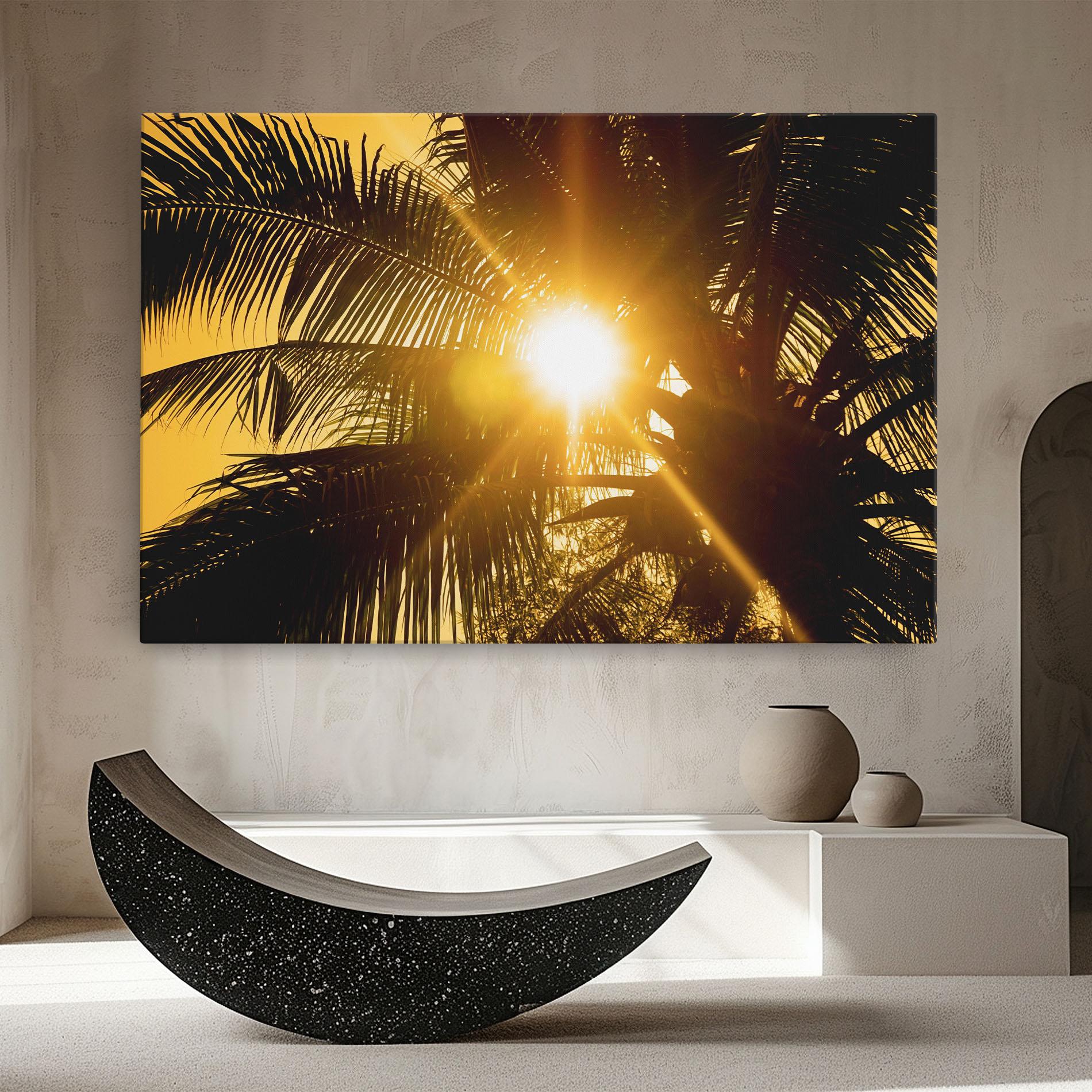 Leinwandbild Palm Trees Sun mockup 8