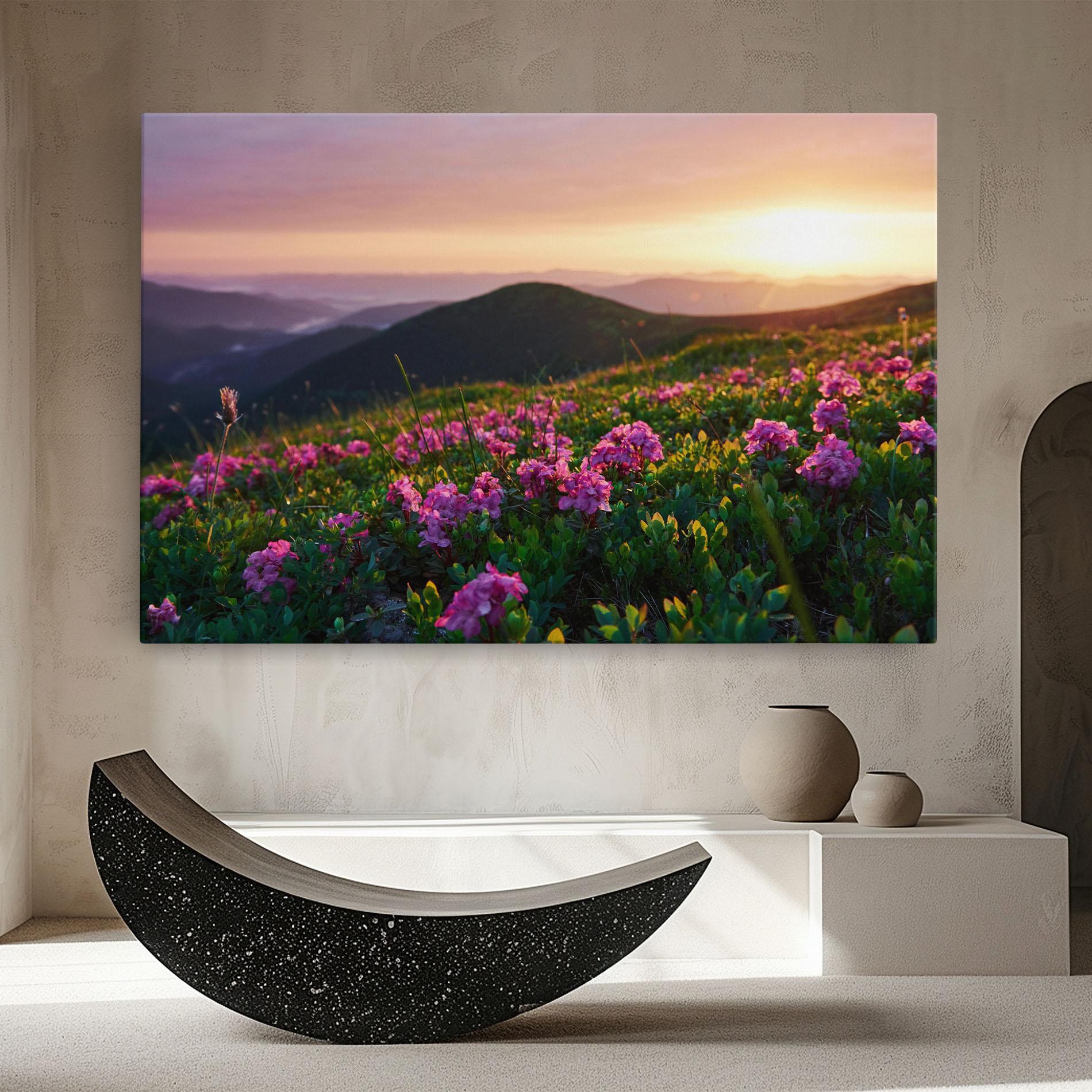 Leinwandbild Purple Summer Flowers mockup 8