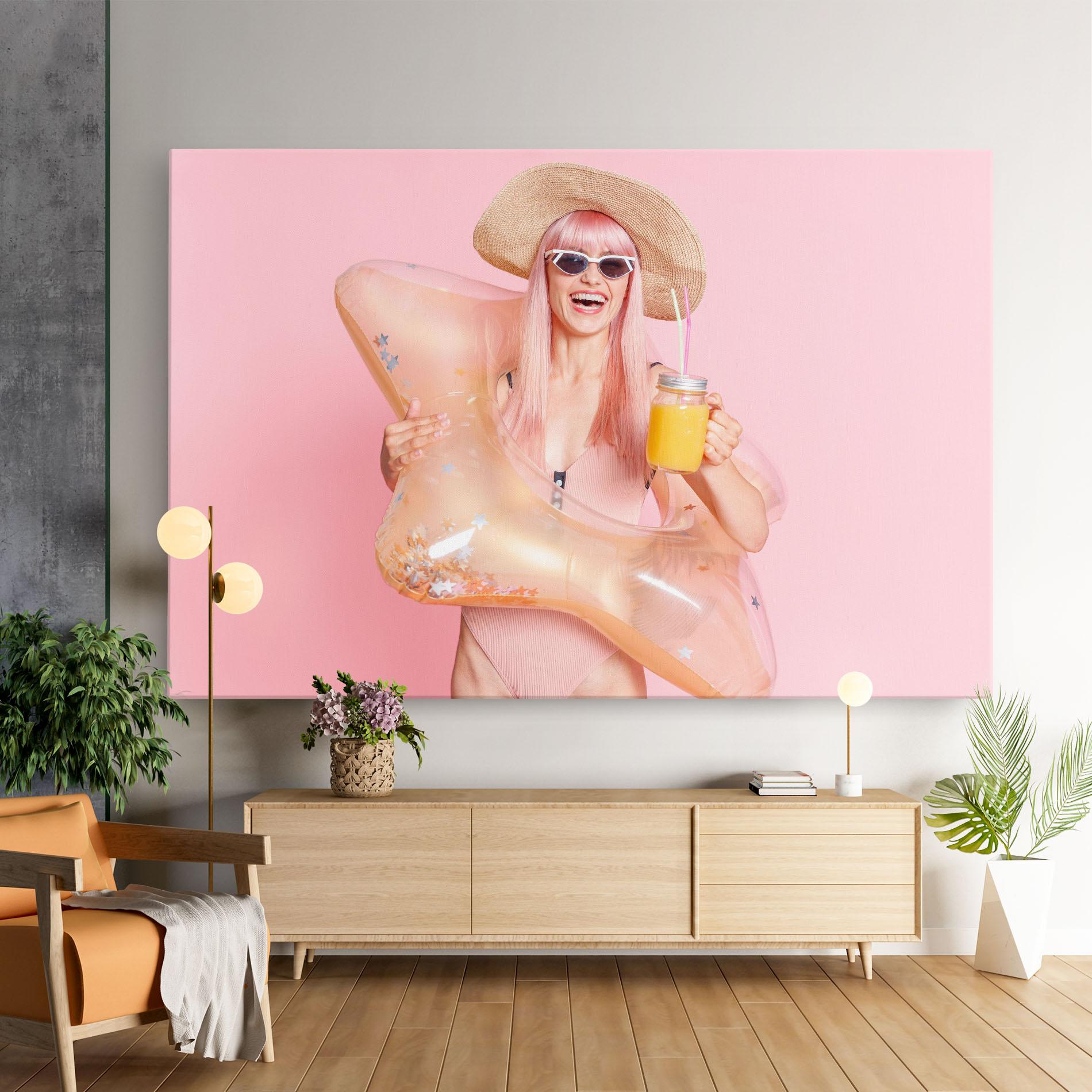 Leinwandbild Joyful Pink Woman mockup 9