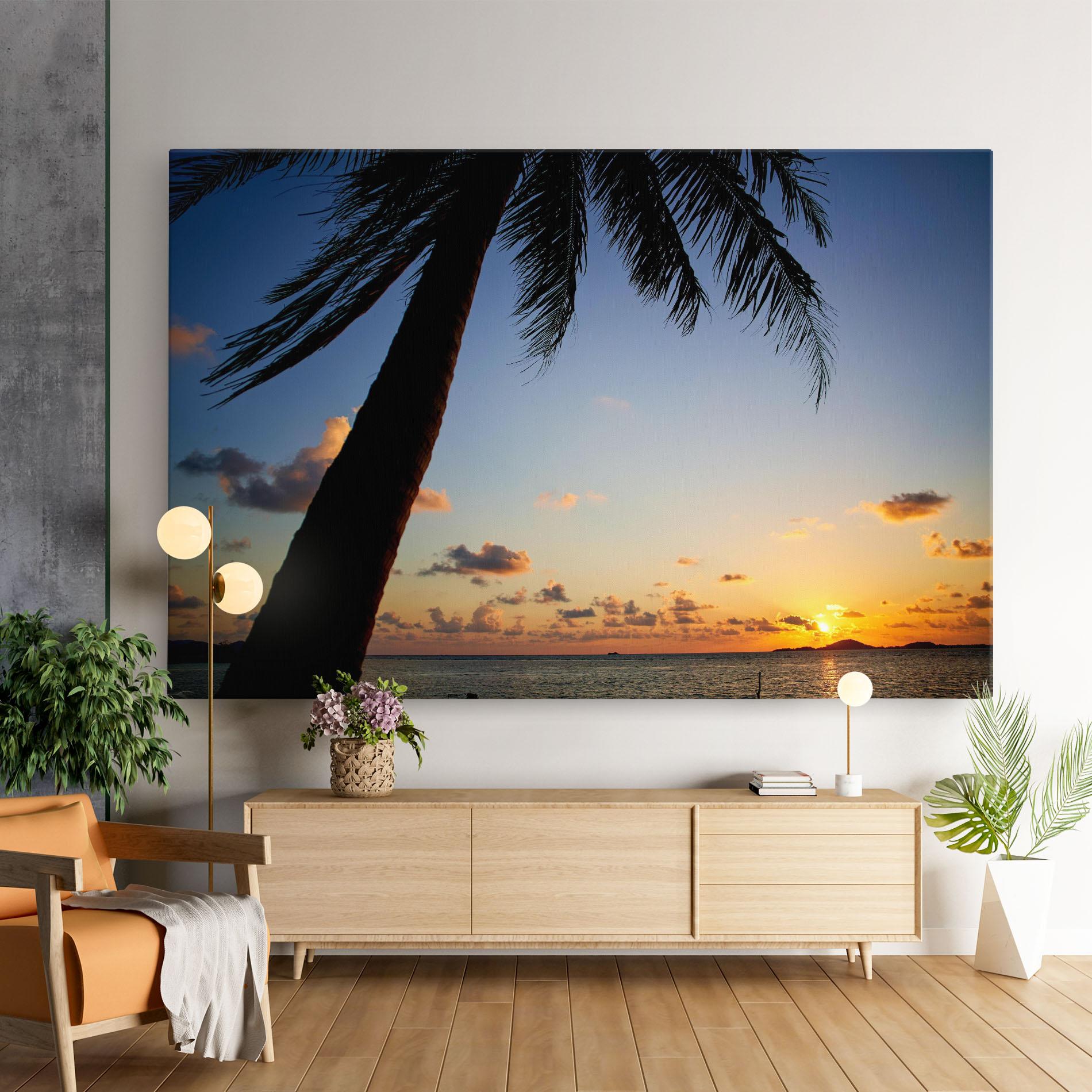 Leinwandbild Palm Tree Silhouette mockup 9
