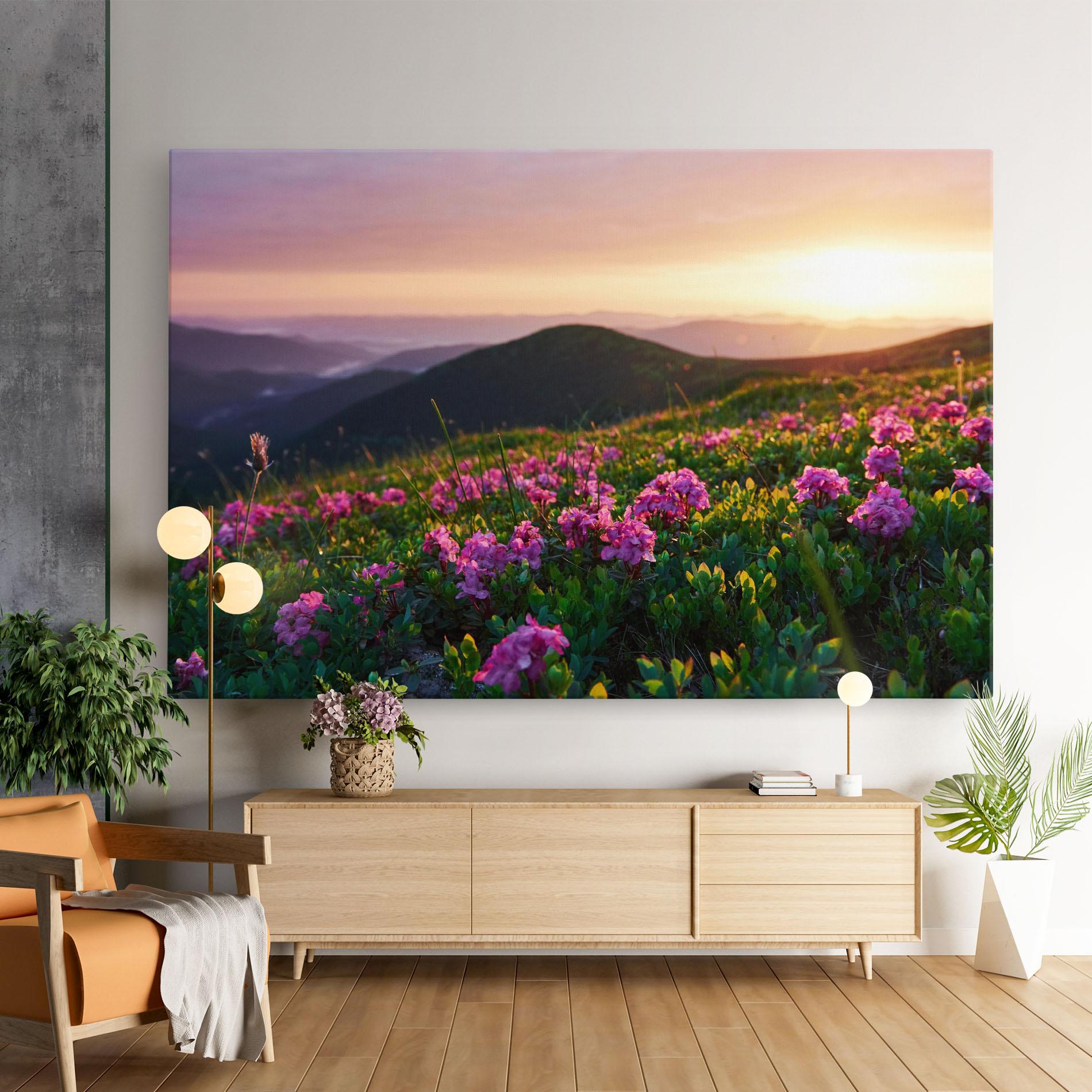 Leinwandbild Purple Summer Flowers mockup 9