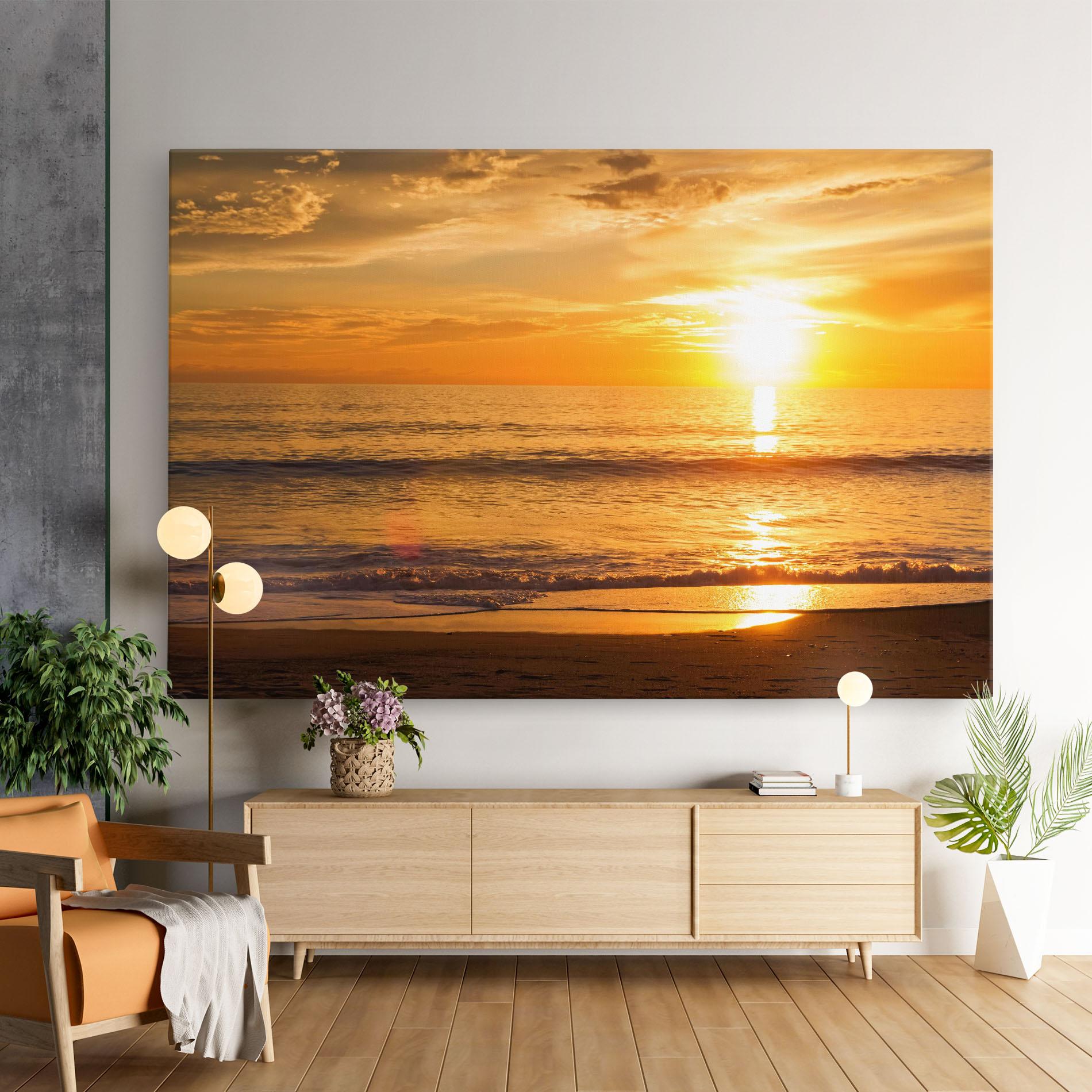 Leinwandbild Sunset Ocean Coast mockup 9