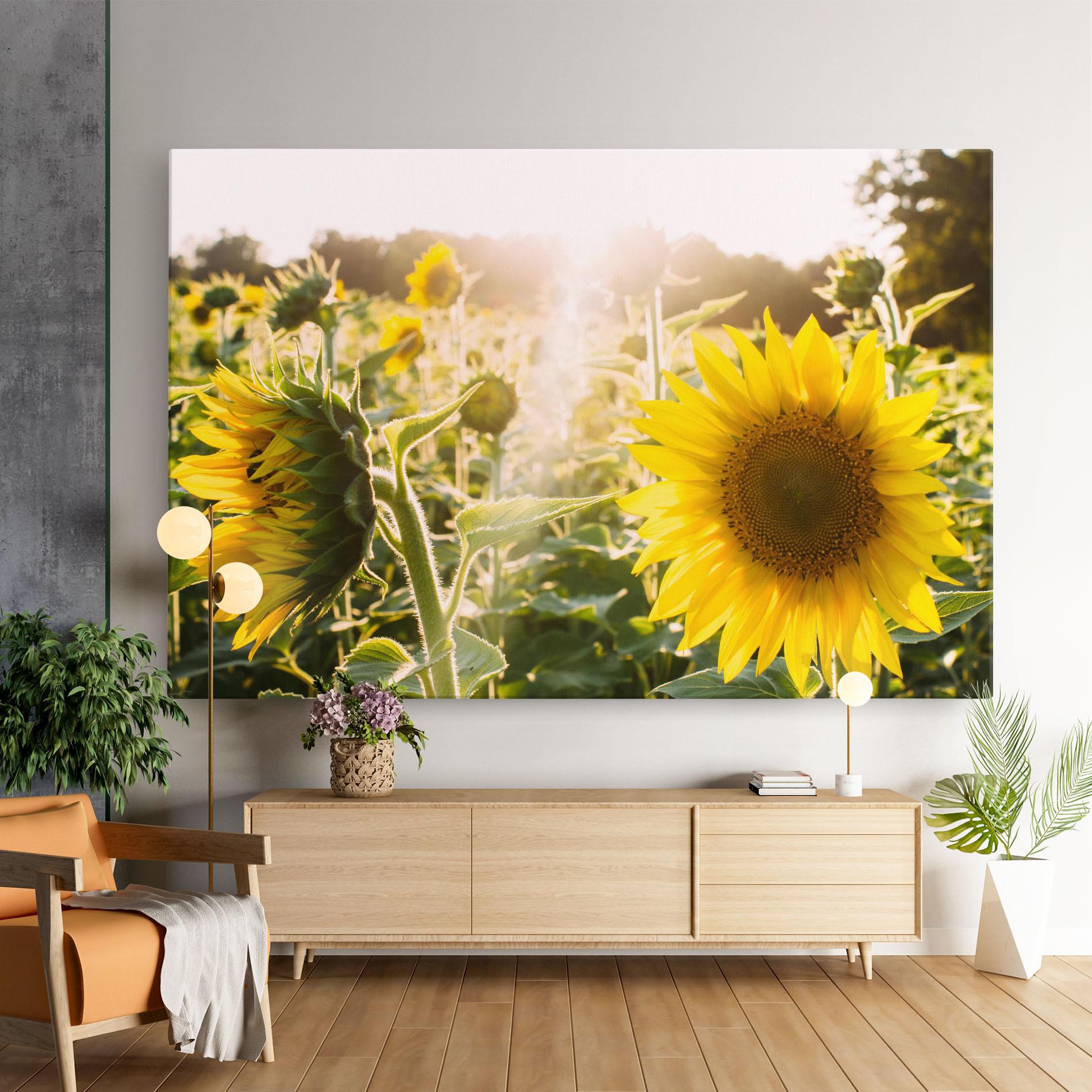 Leinwandbild Yellow Sun Flower mockup 9