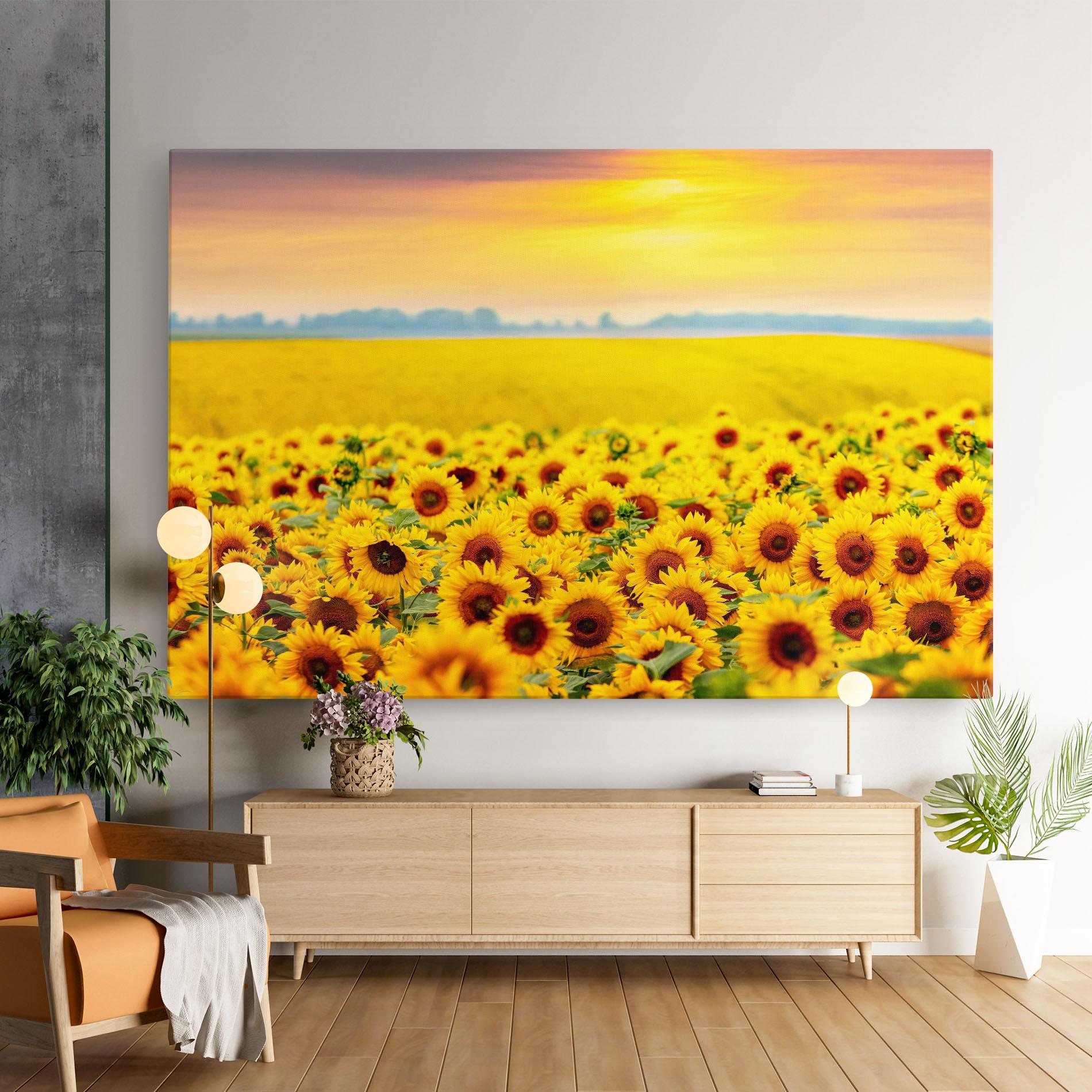 Leinwandbild Yellow Sunflowers mockup 9