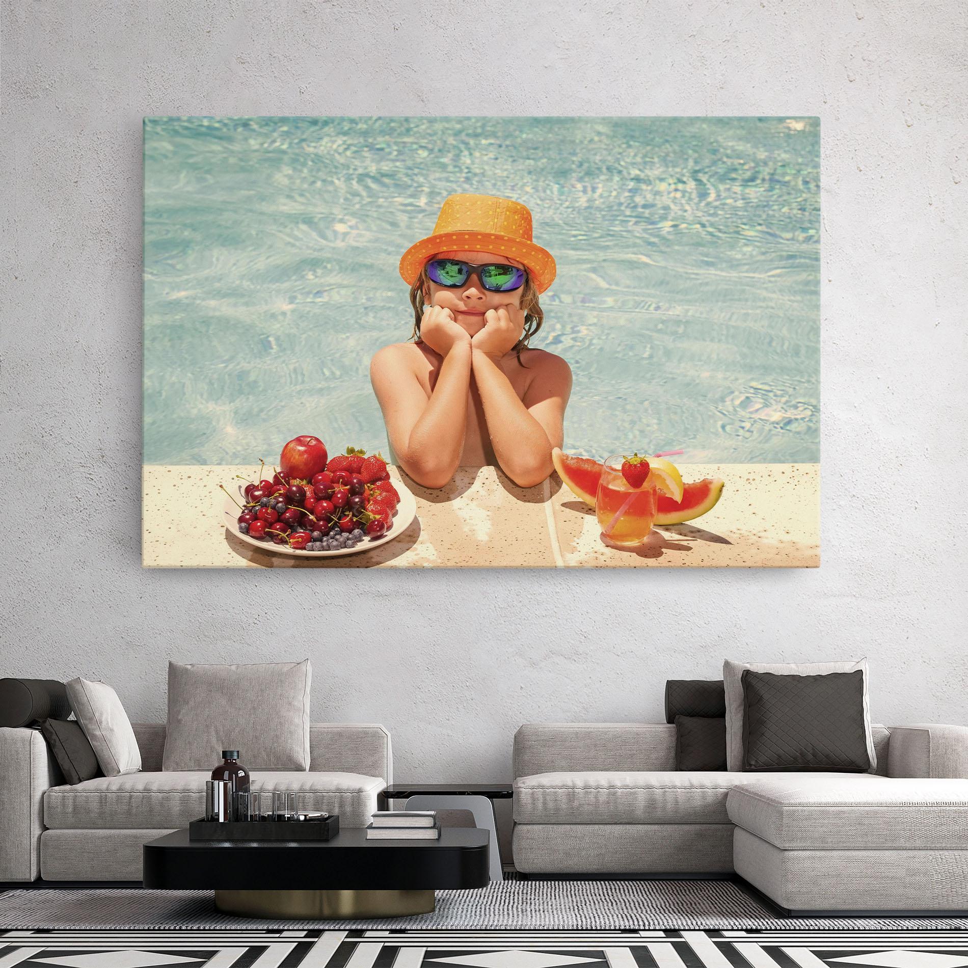 Leinwandbild Child Swimming mockup 2