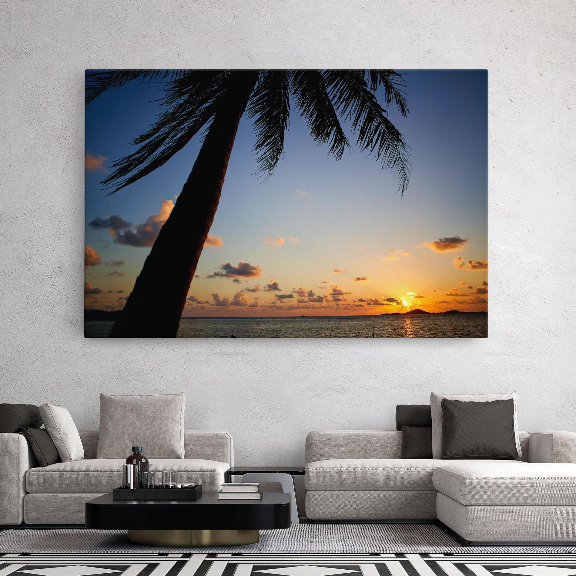 Leinwandbild Palm Tree Silhouette mockup 2