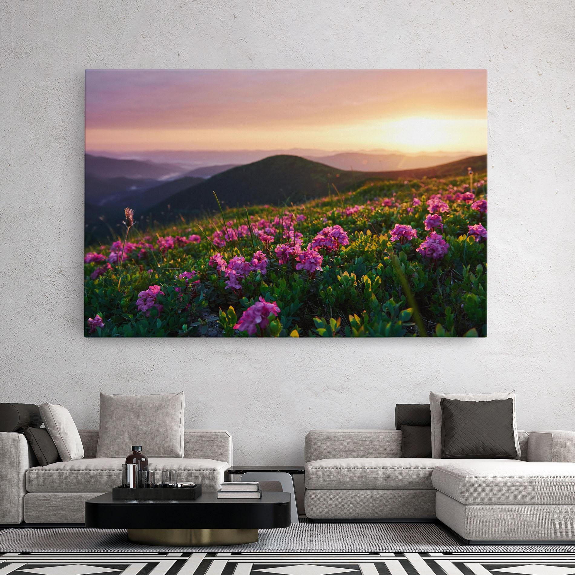 Leinwandbild Purple Summer Flowers mockup 2