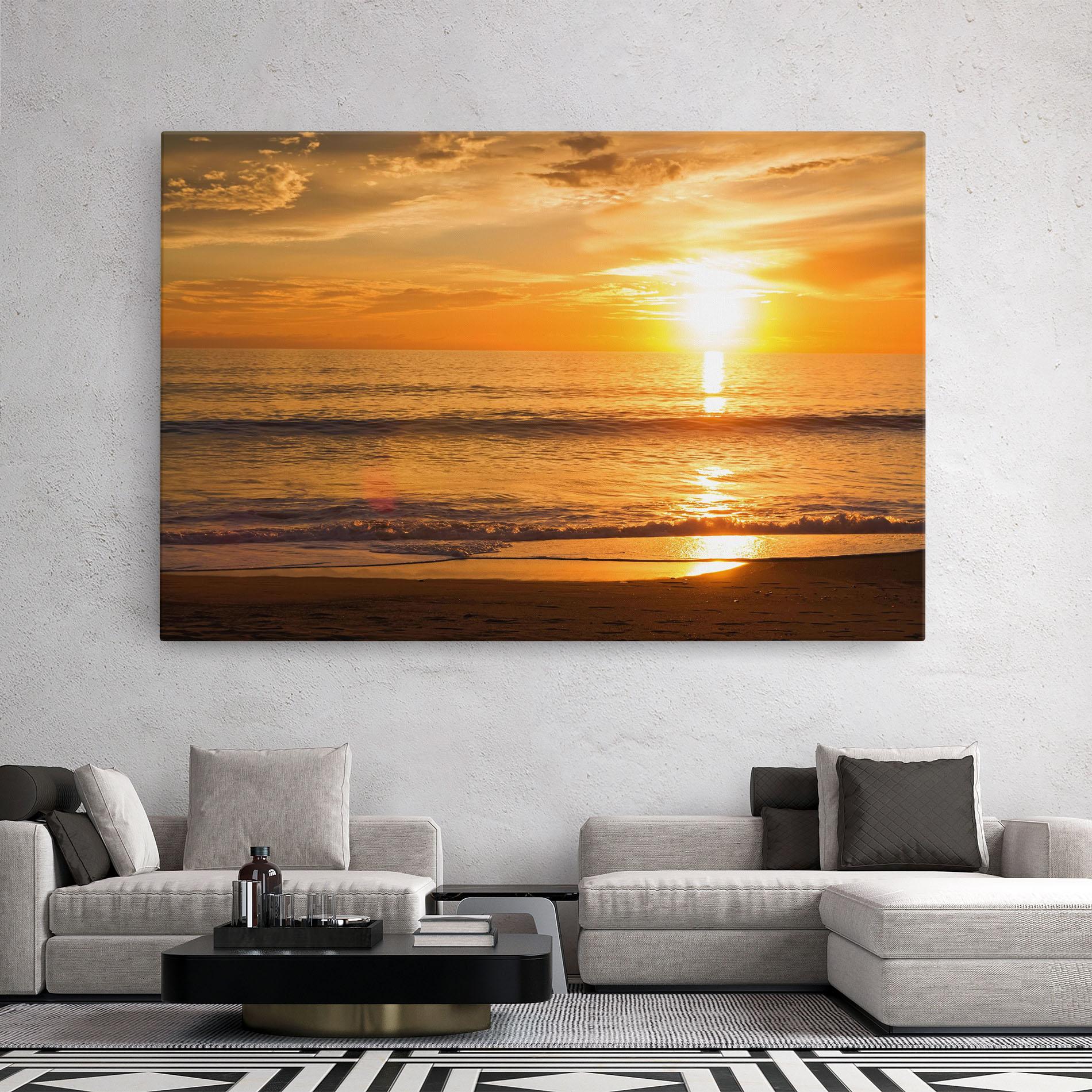 Leinwandbild Sunset Ocean Coast mockup 2