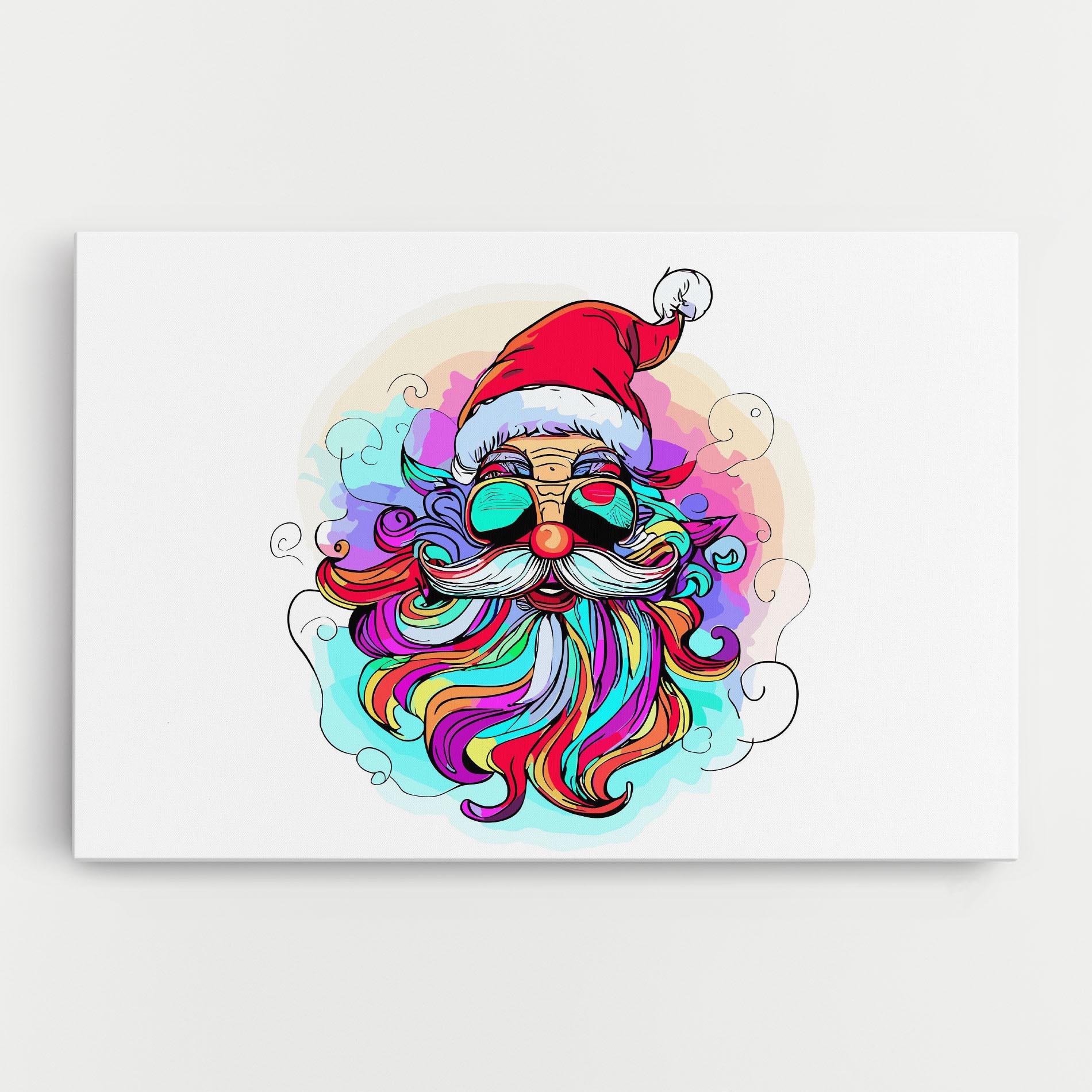 Leinwandbild Colorful Santa mockup 0