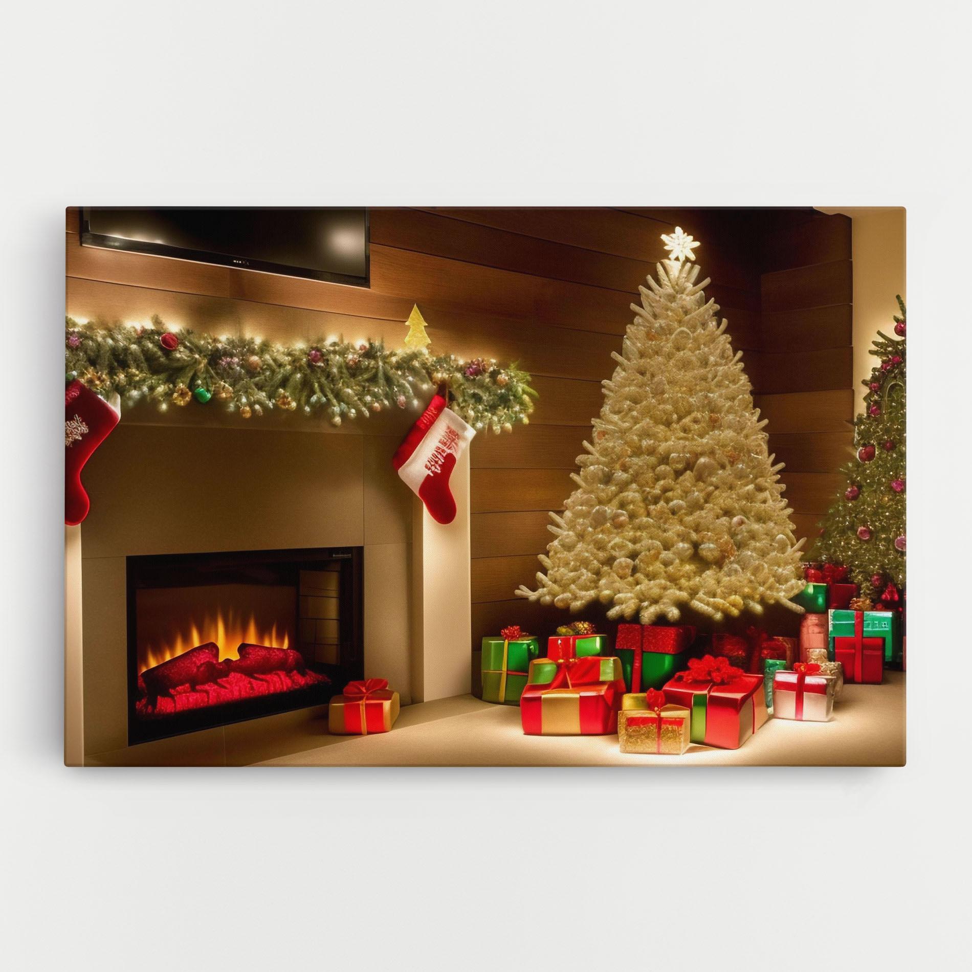 Leinwandbild Decorated Christmas Tree mockup 0