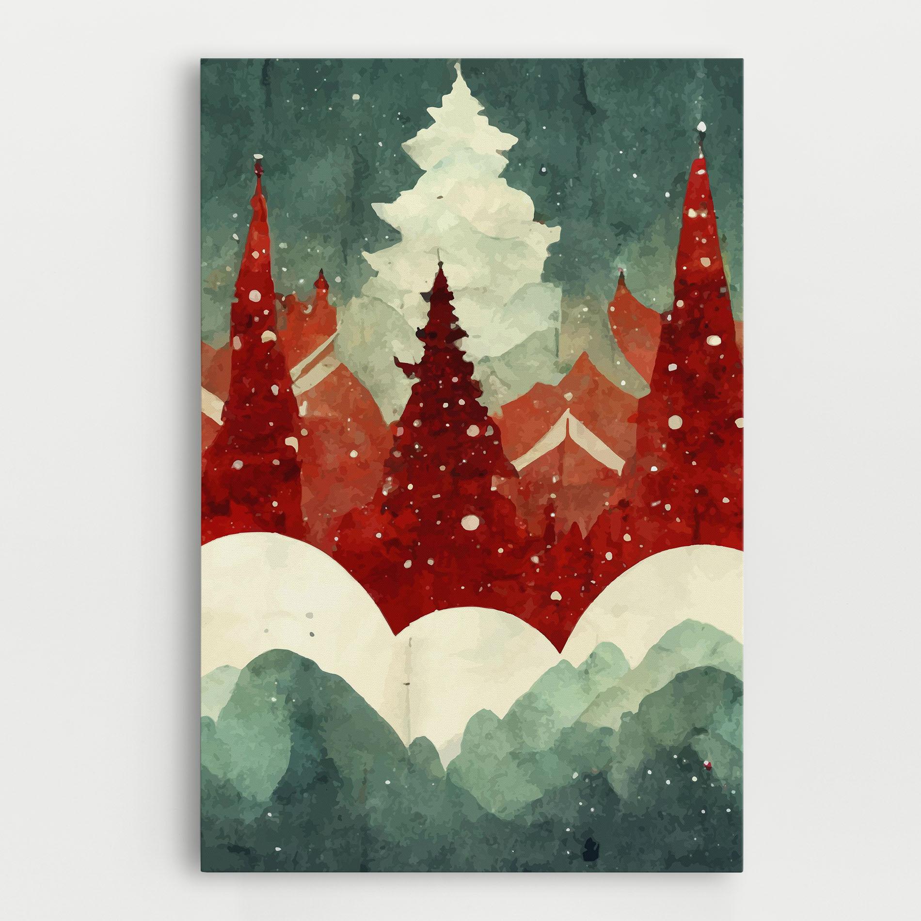 Leinwandbild Christmas Landscape mockup 0