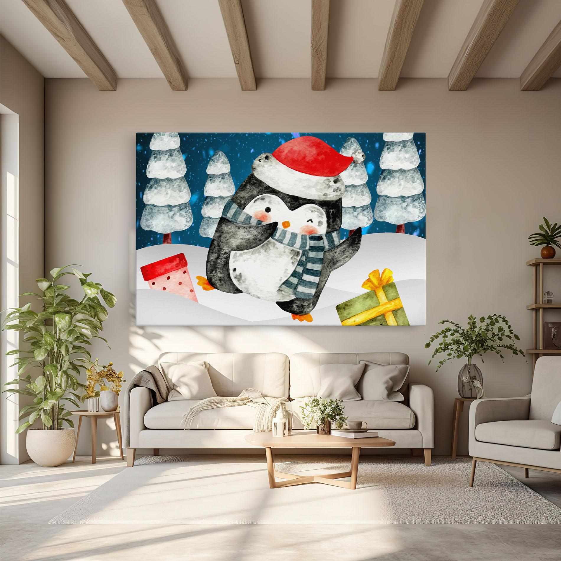 Leinwandbild Blue Pinguin mockup 6