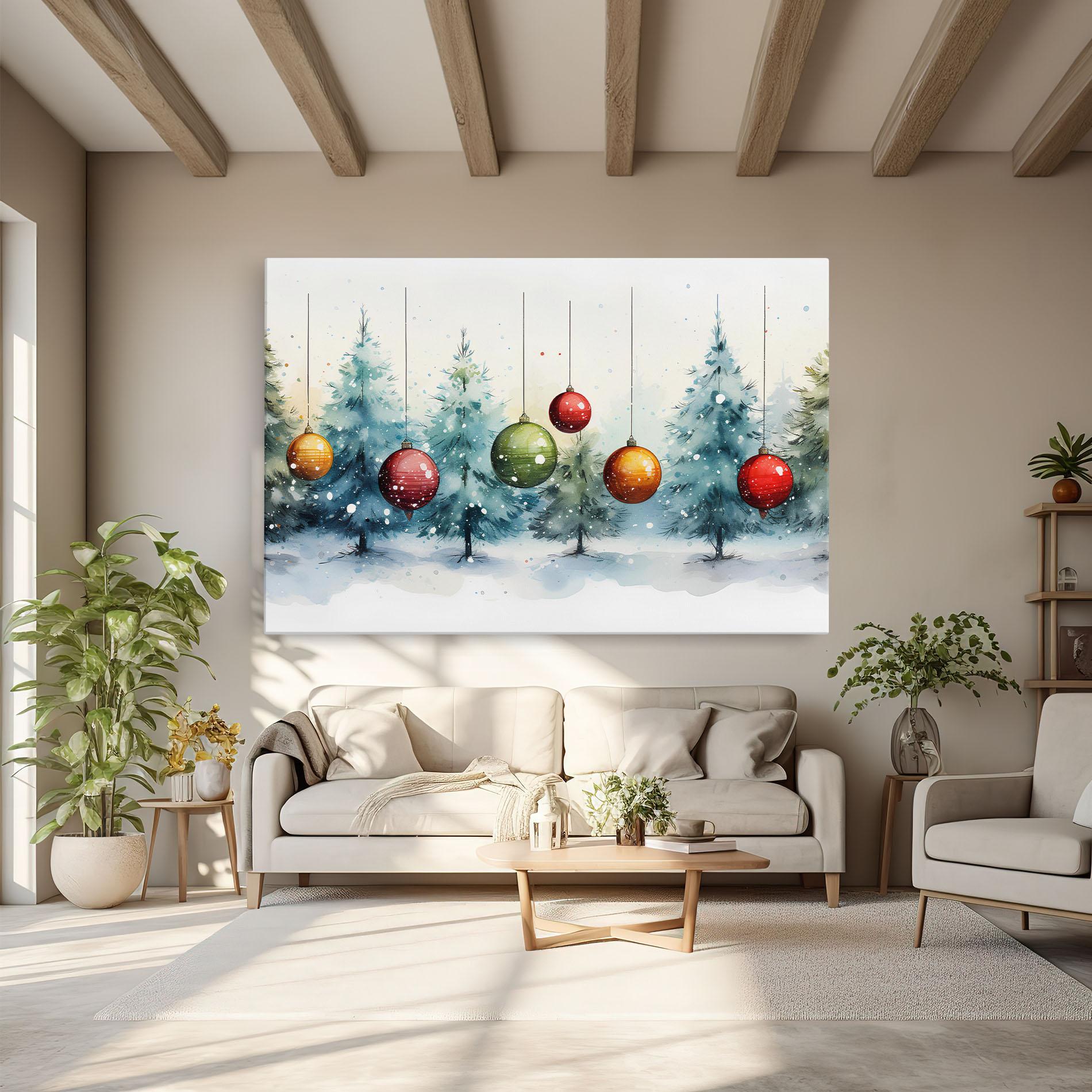 Leinwandbild Christmas Tree Painting mockup 6