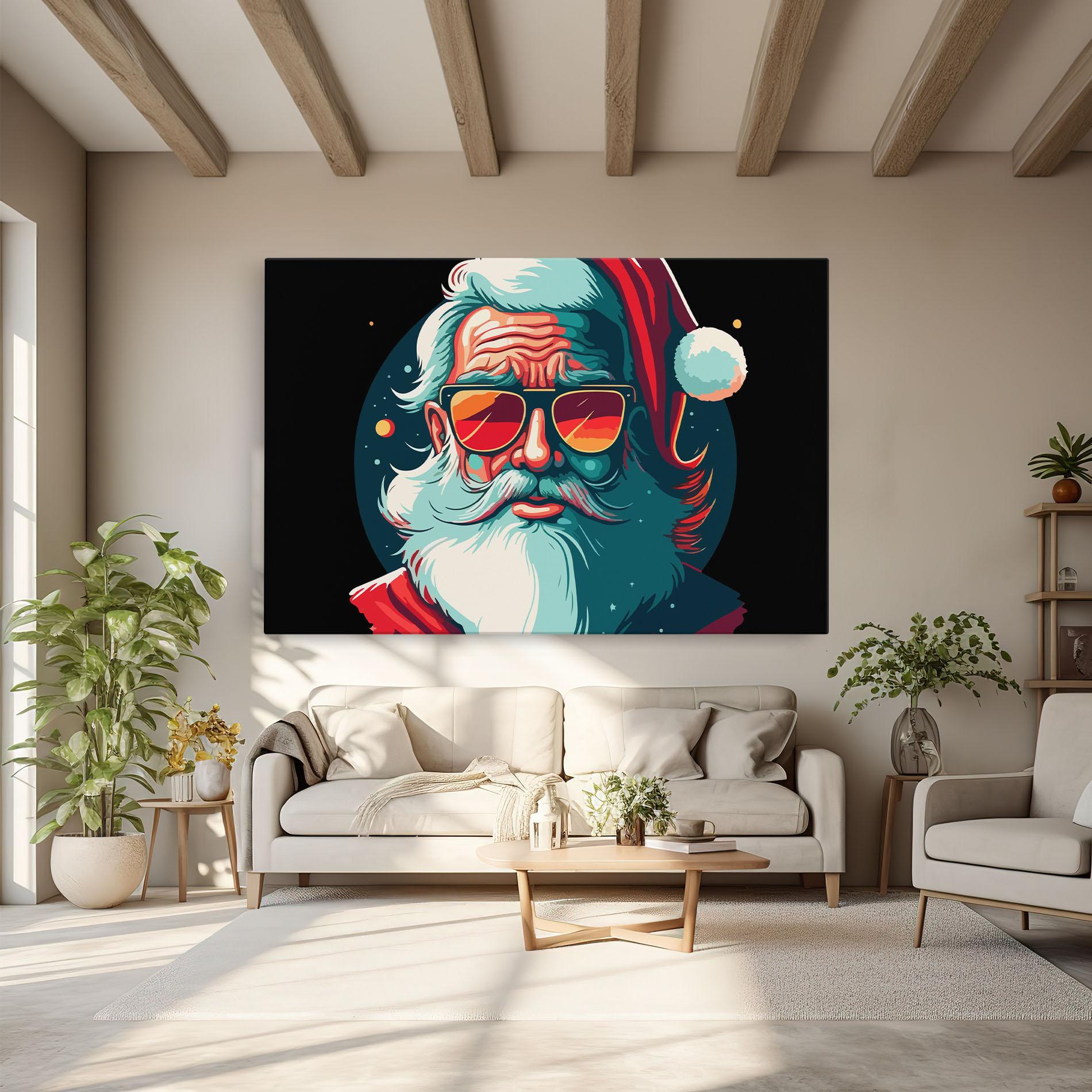 Leinwandbild Color Glasses Santa mockup 6
