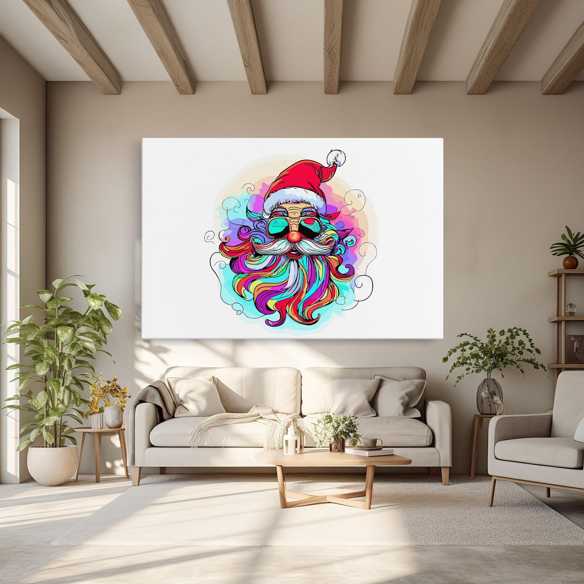 Leinwandbild Colorful Santa mockup 6