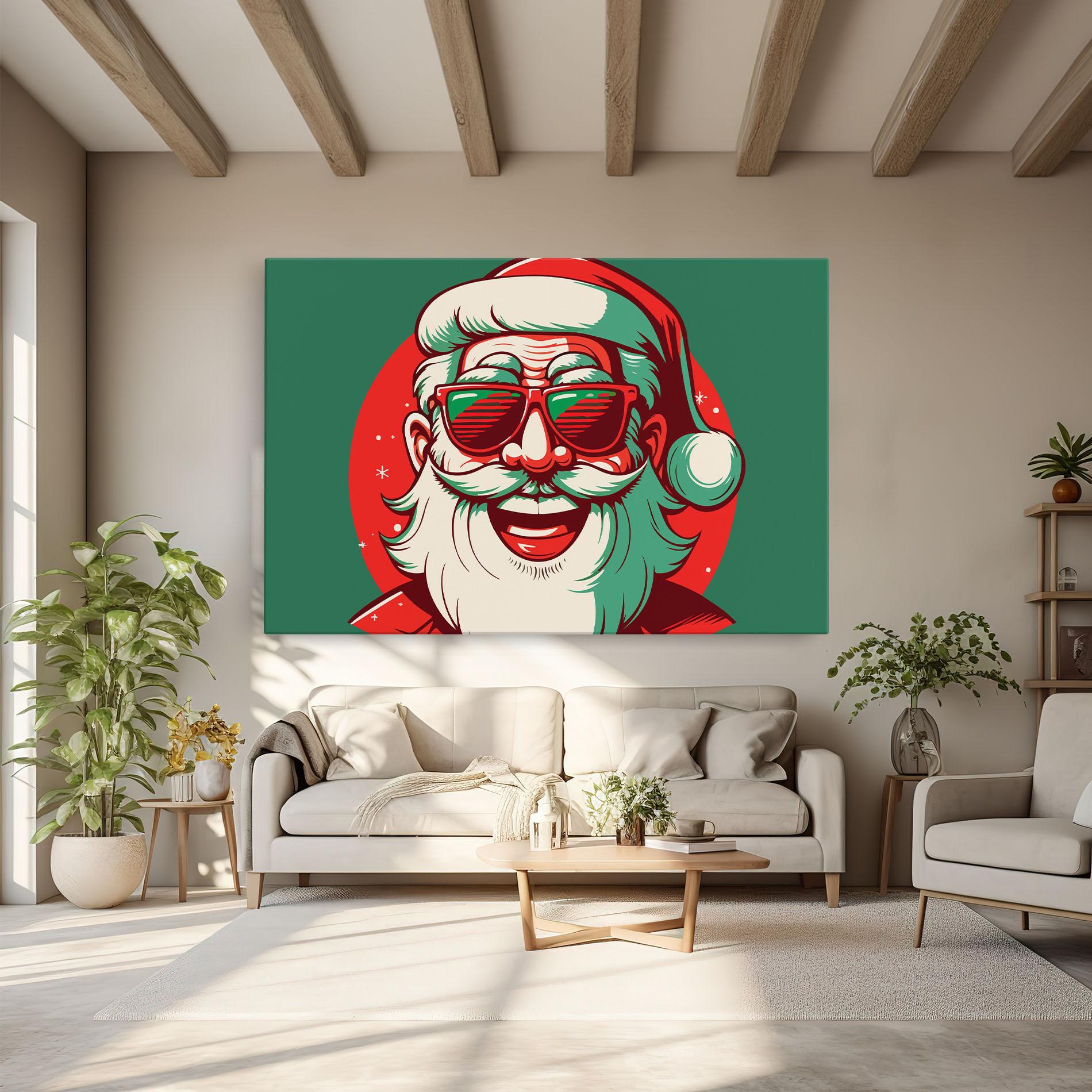 Leinwandbild Crazy Smile Santa mockup 6