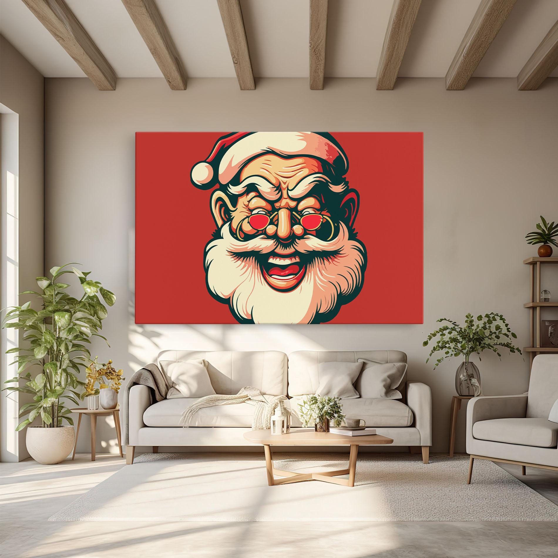Leinwandbild Santa Crazy Smile mockup 6