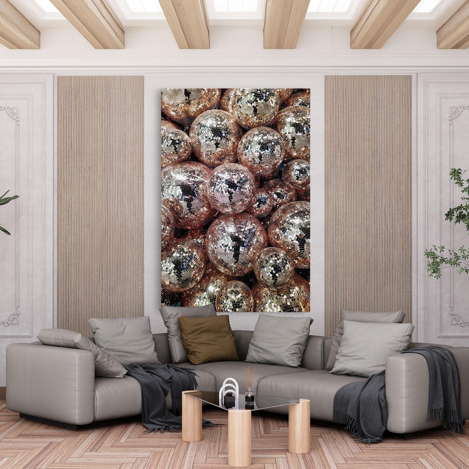 Leinwandbild Christmas Disko Balls mockup 6