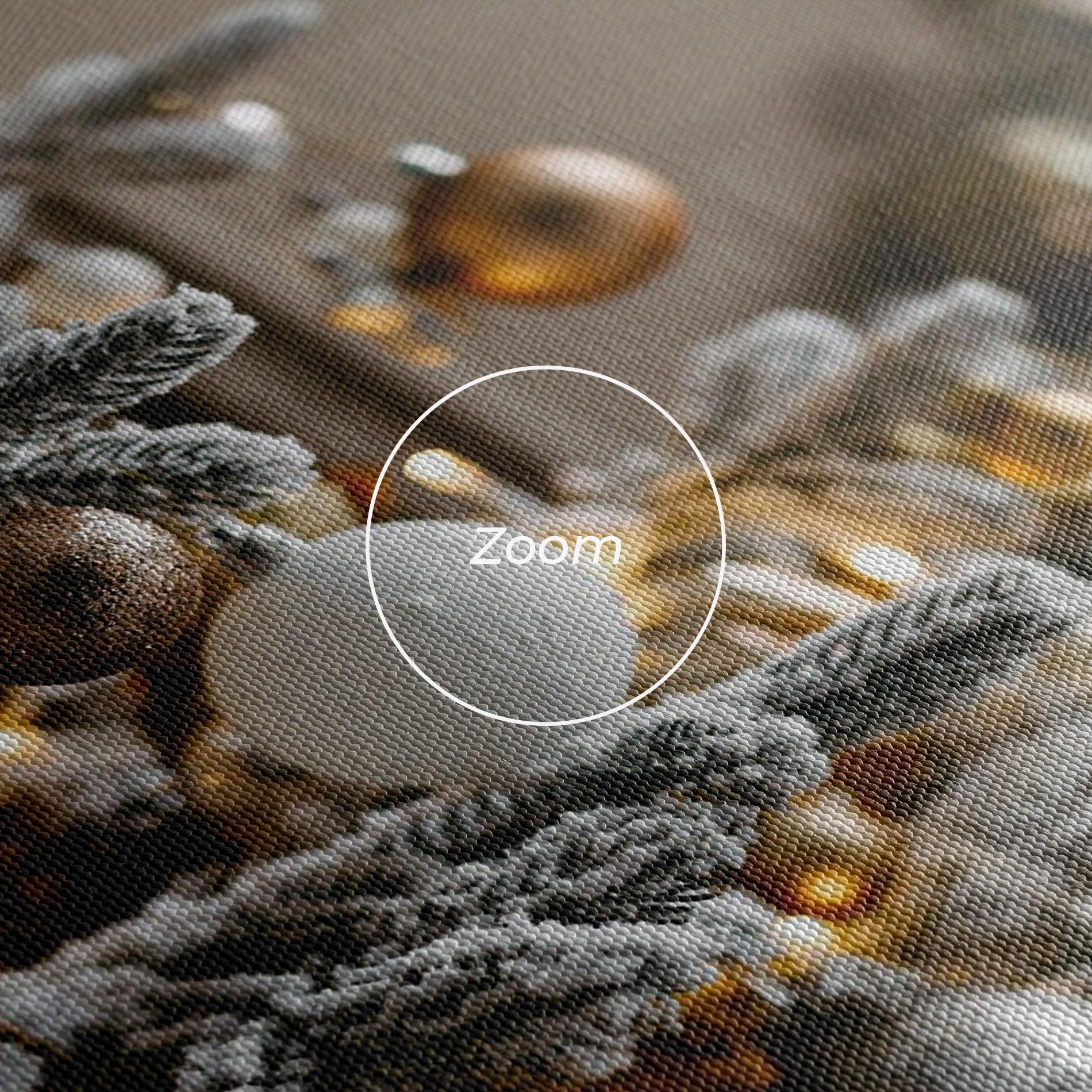 Leinwandbild Gold Christmas Decorations mockup 3