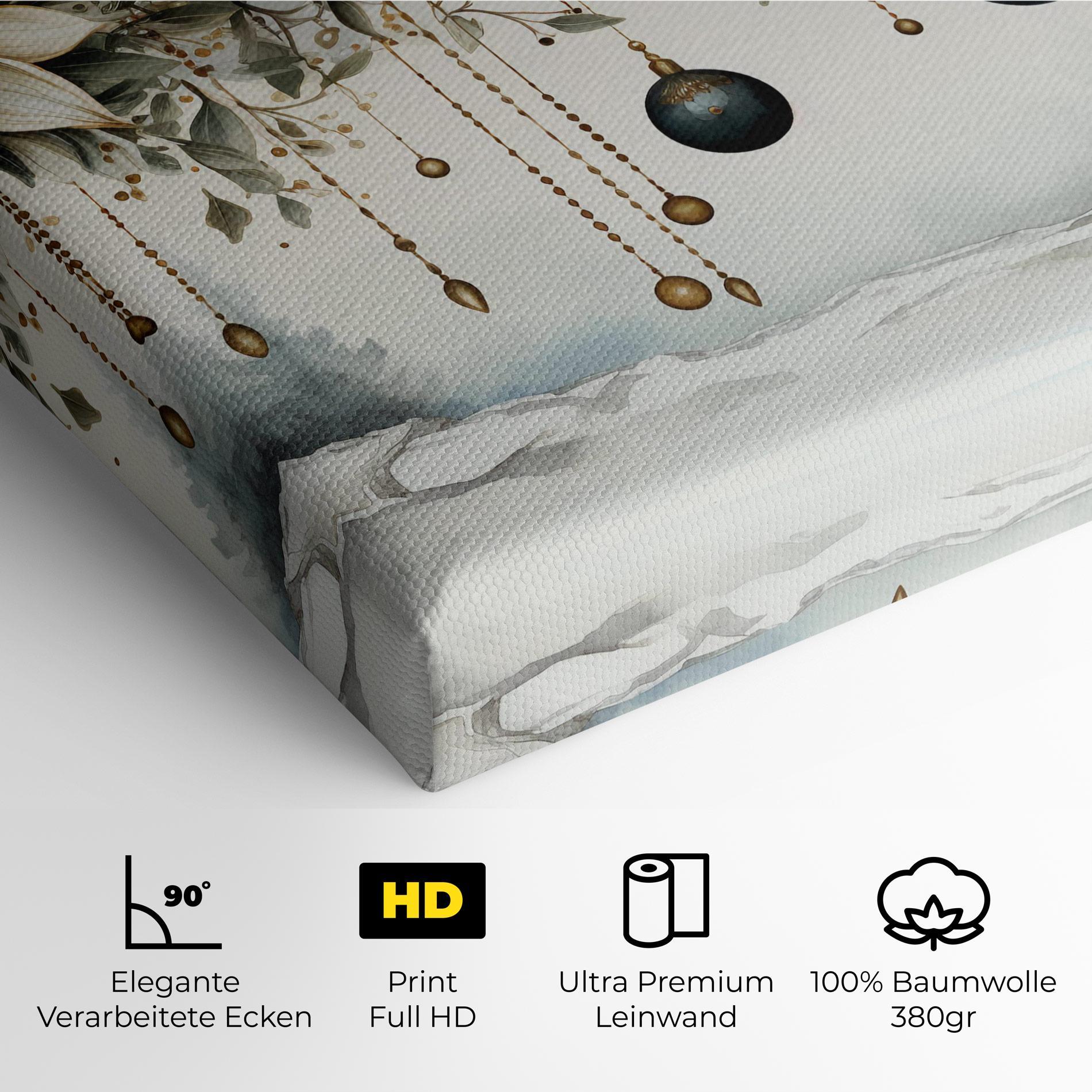 Leinwandbild Christmas Flowers Art mockup 4