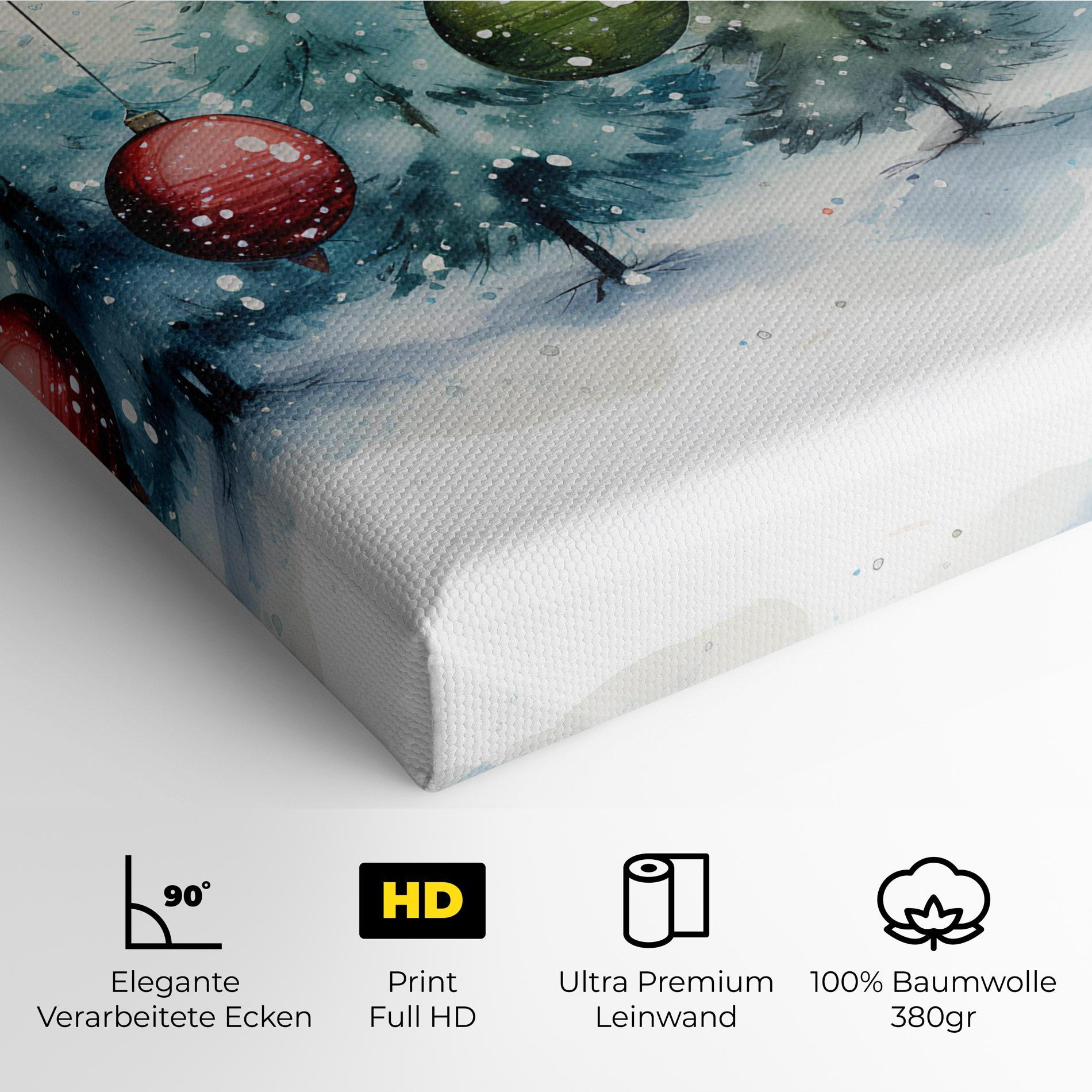 Leinwandbild Christmas Tree Painting mockup 4