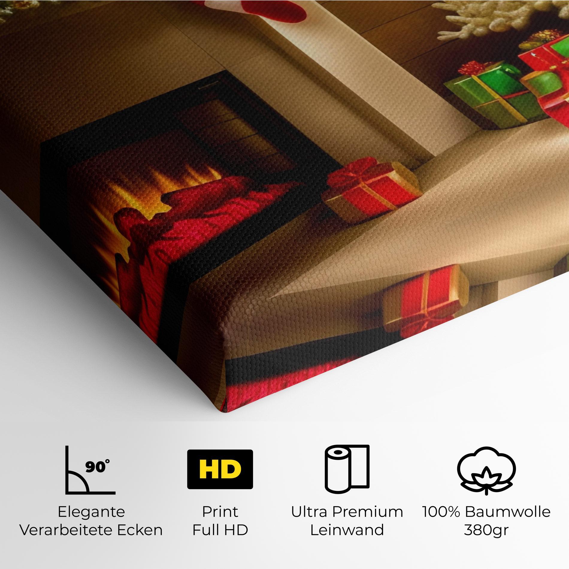 Leinwandbild Decorated Christmas Tree mockup 4