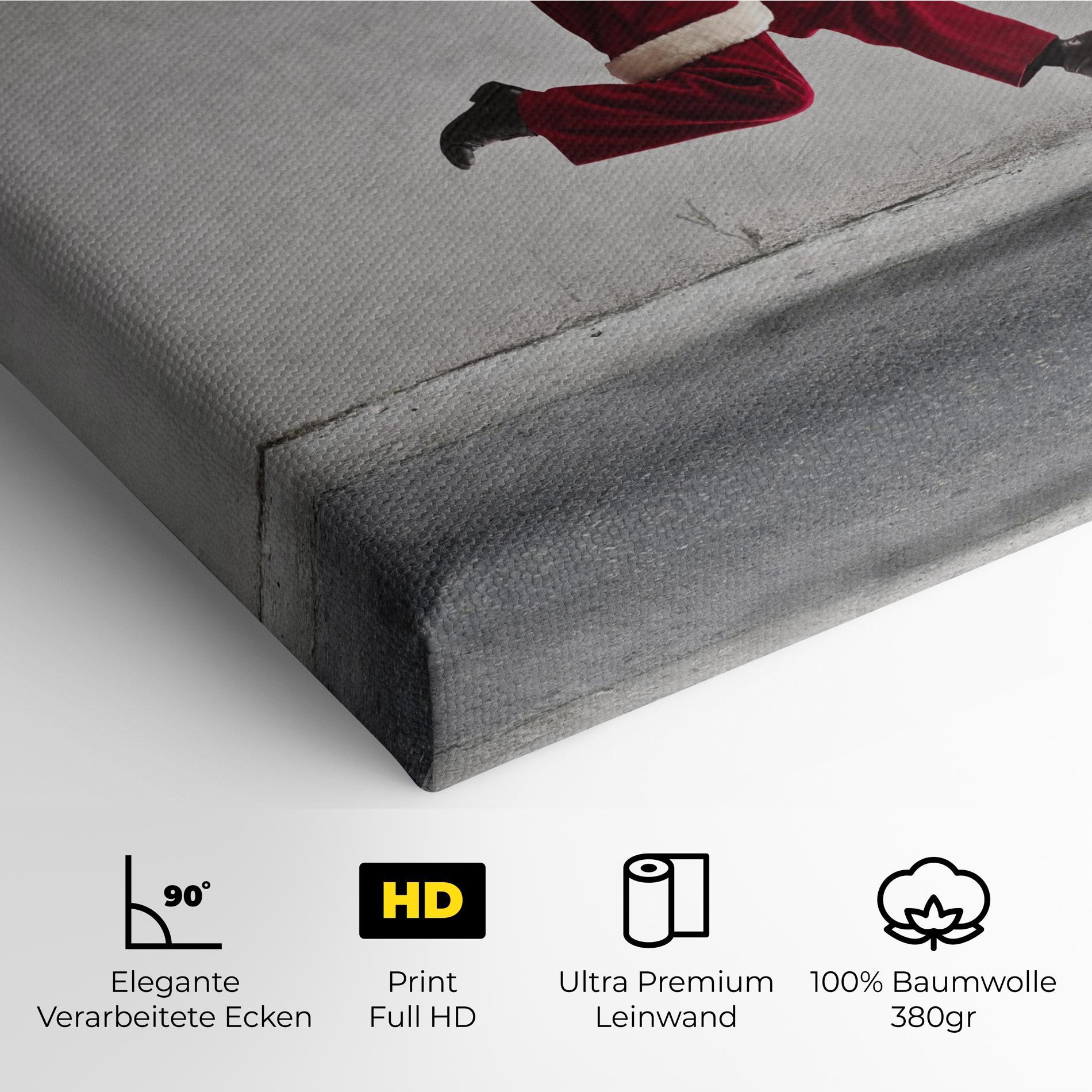 Leinwandbild Santa Claus Jumping mockup 4