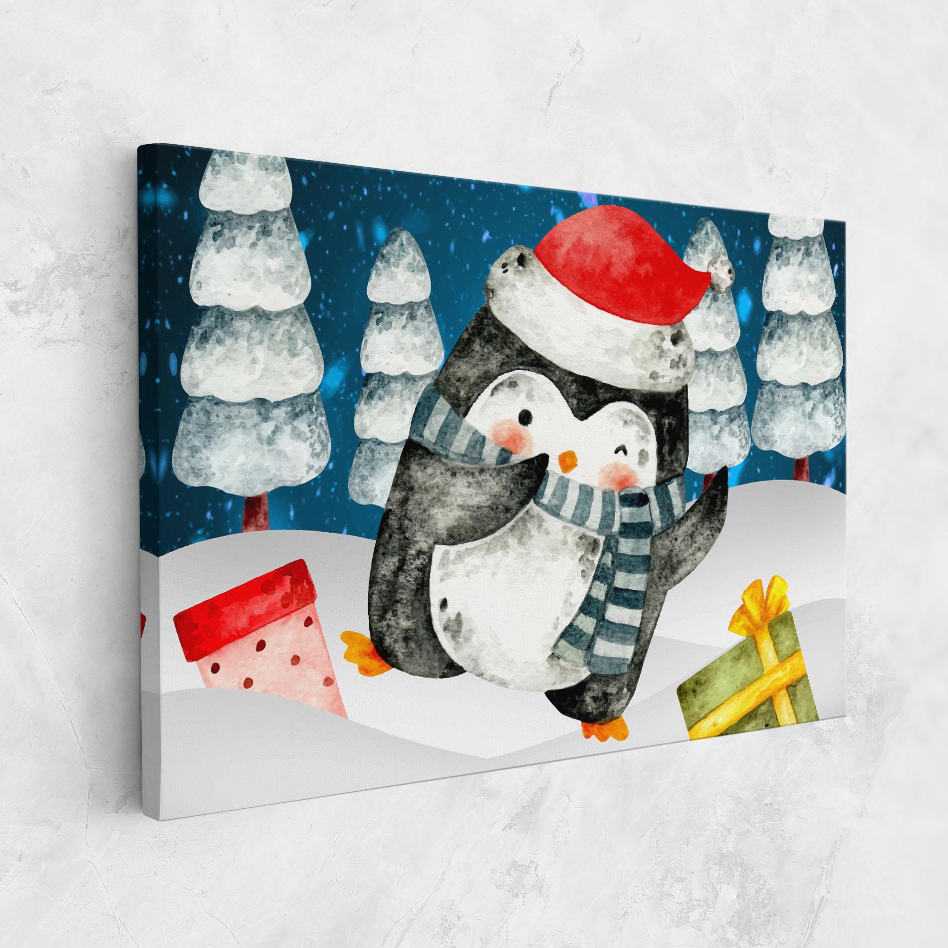 Leinwandbild Blue Pinguin mockup 1
