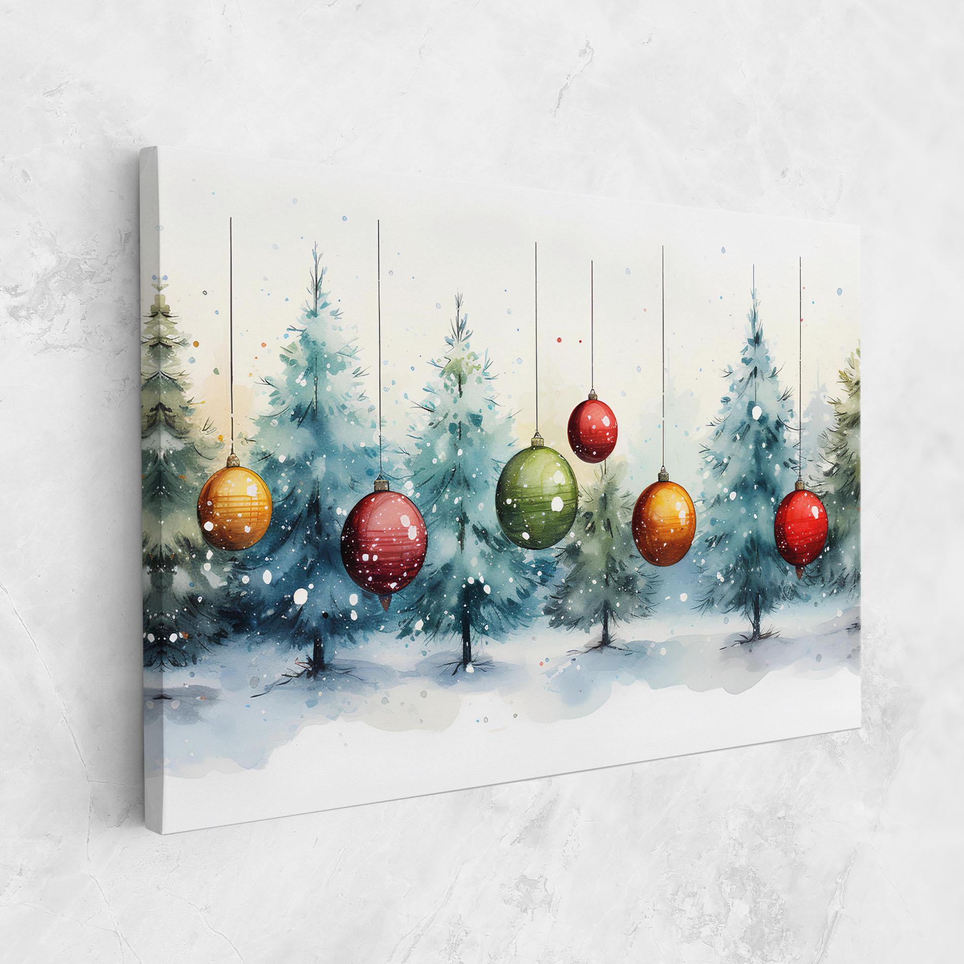 Leinwandbild Christmas Tree Painting mockup 1
