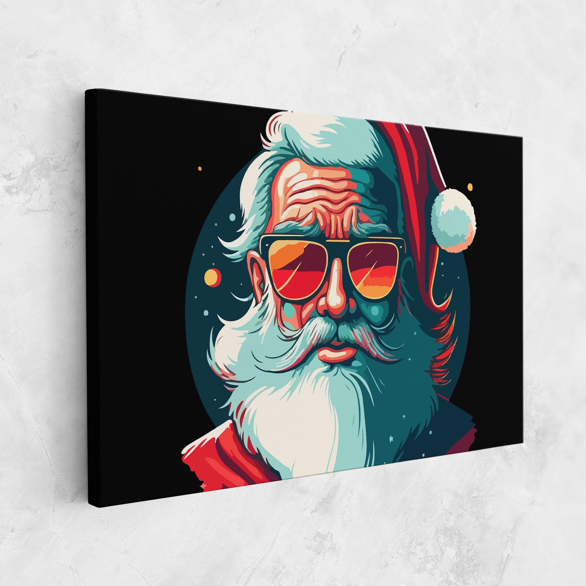 Leinwandbild Color Glasses Santa mockup 1