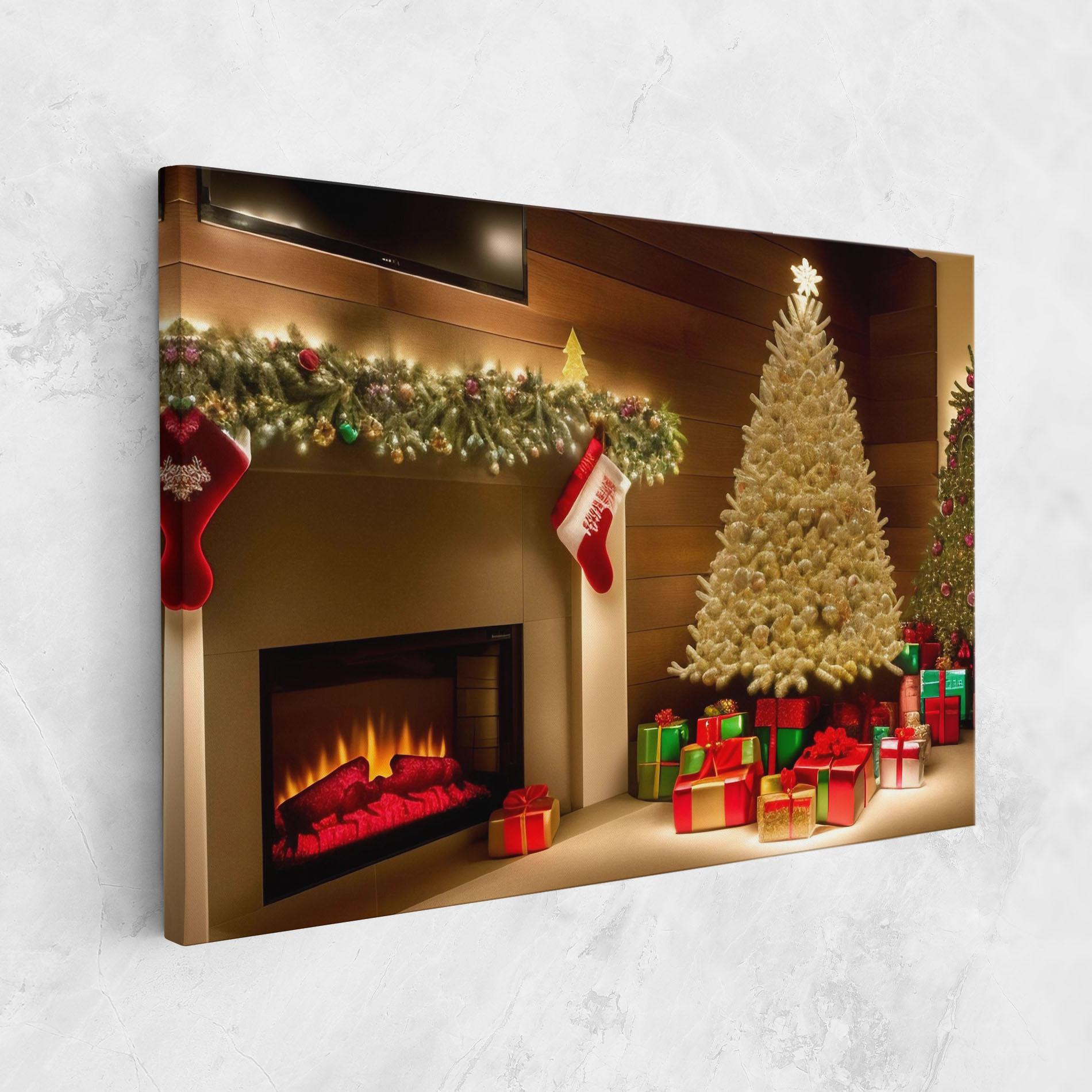 Leinwandbild Decorated Christmas Tree mockup 1