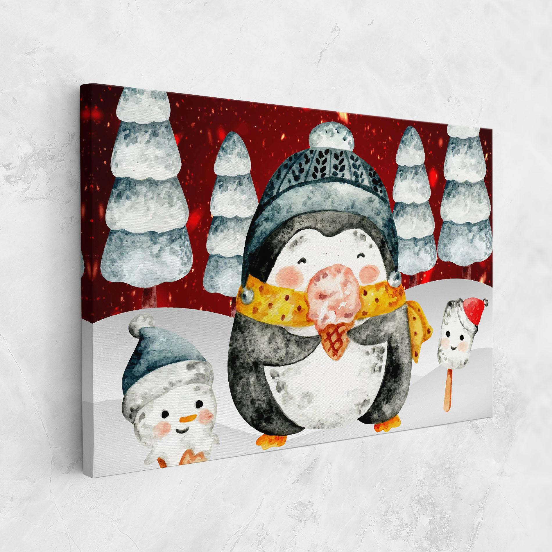 Leinwandbild Yellow Pinguin mockup 1