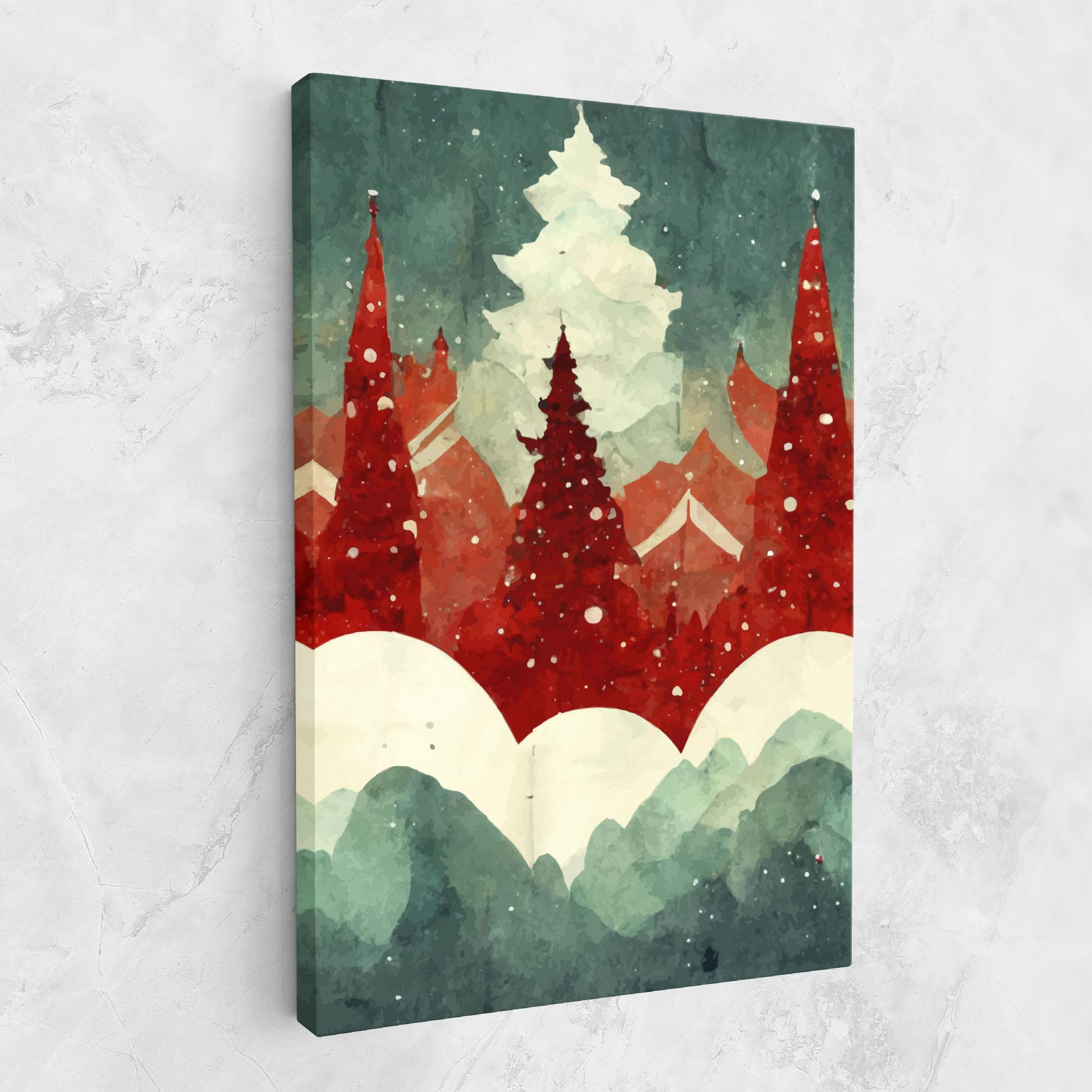 Leinwandbild Christmas Landscape mockup 1