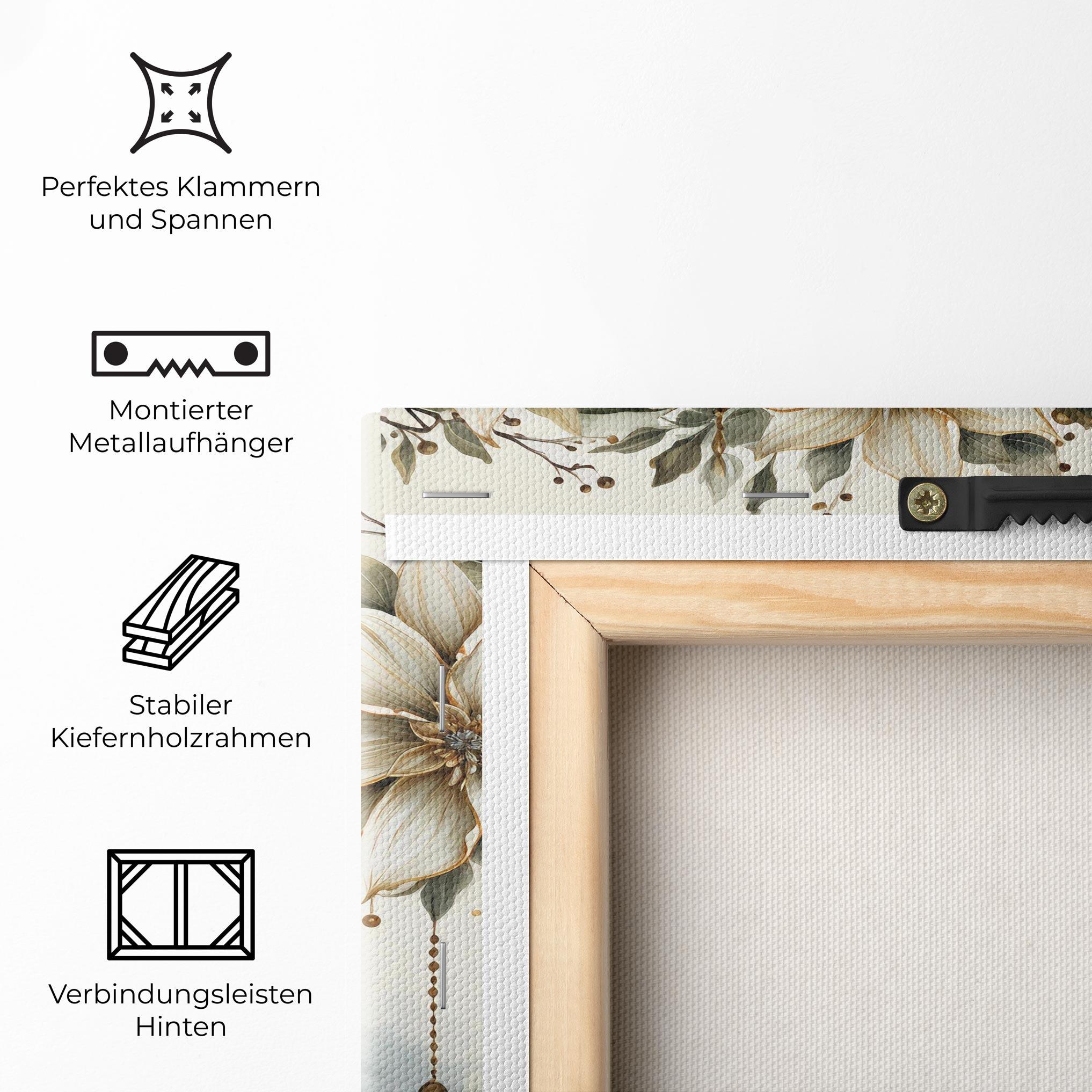 Leinwandbild Christmas Flowers Art mockup 5