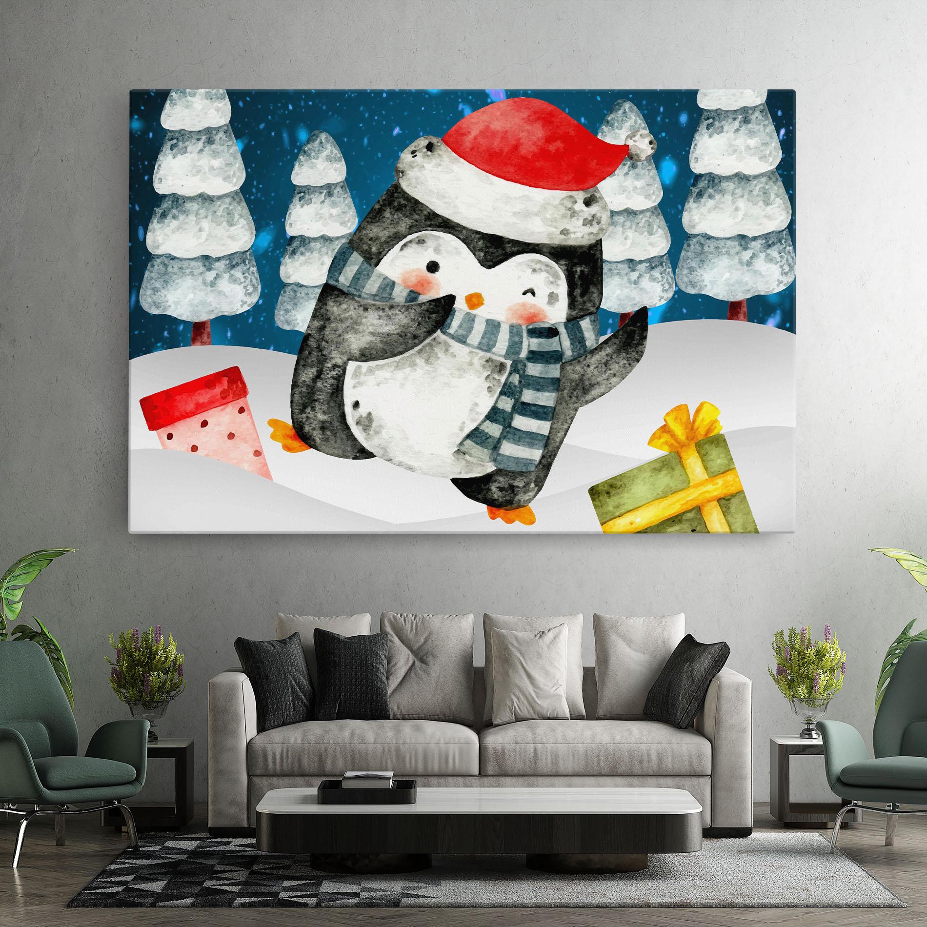 Leinwandbild Blue Pinguin mockup 7