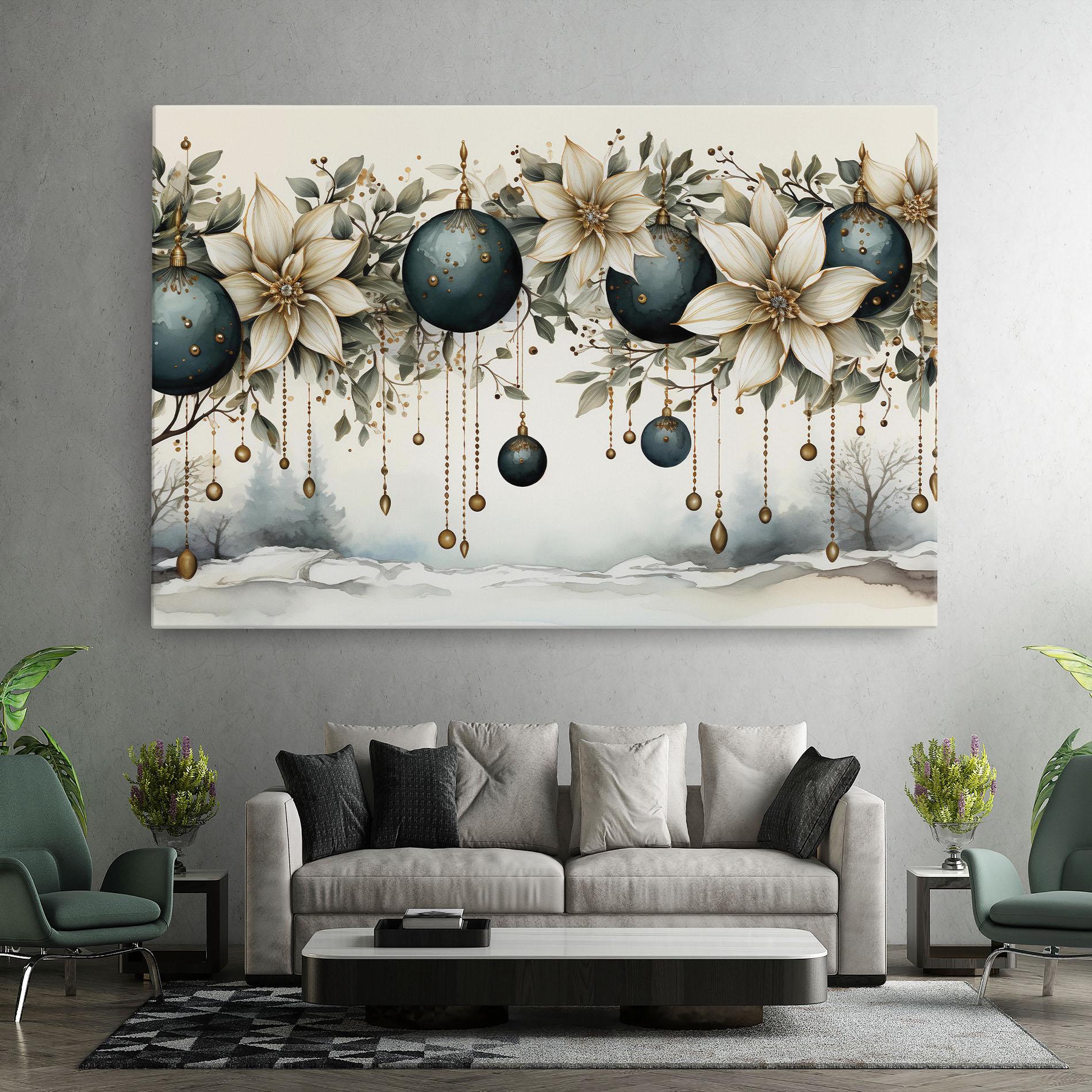 Leinwandbild Christmas Flowers Art mockup 7