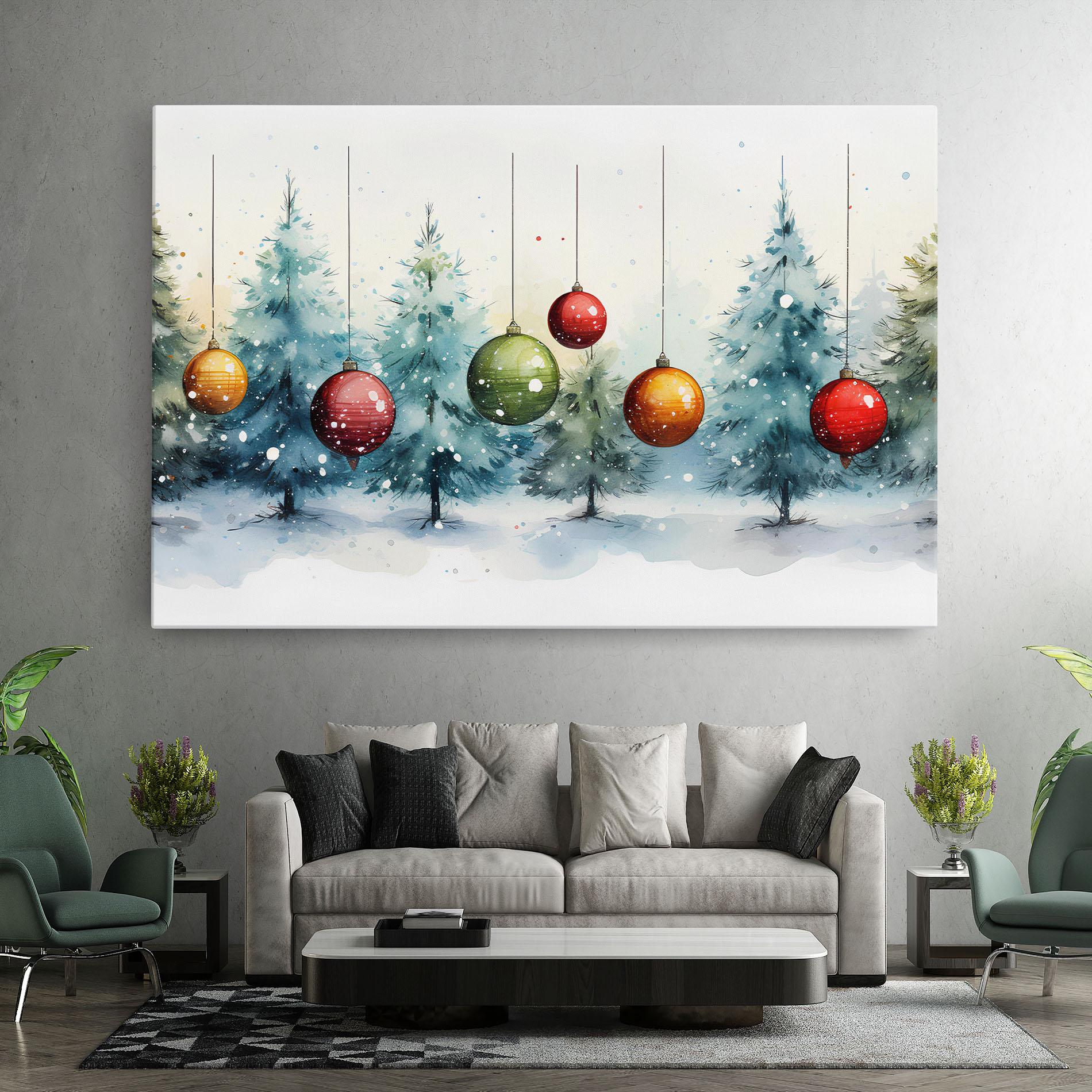 Leinwandbild Christmas Tree Painting mockup 7