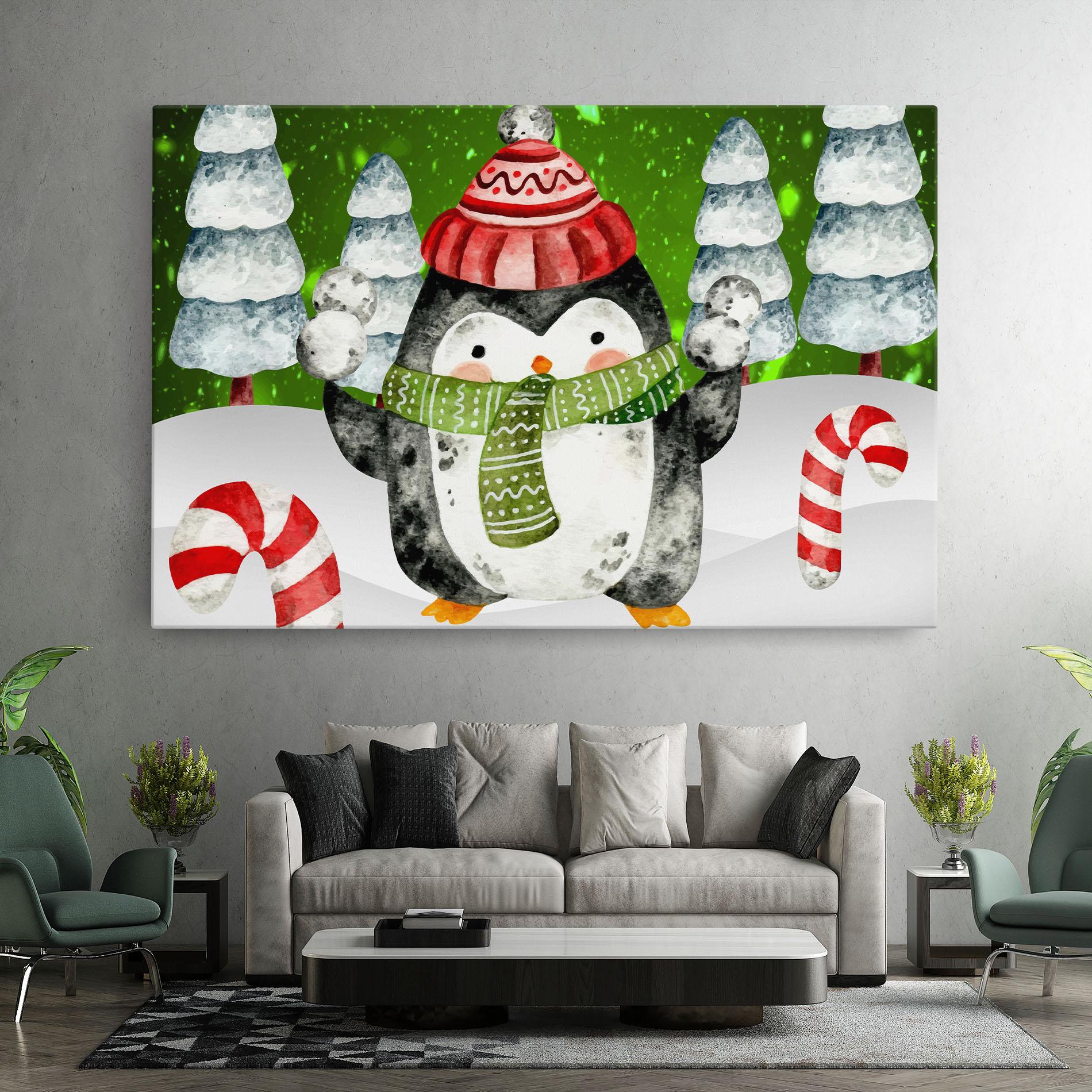 Leinwandbild Green Pinguin mockup 7