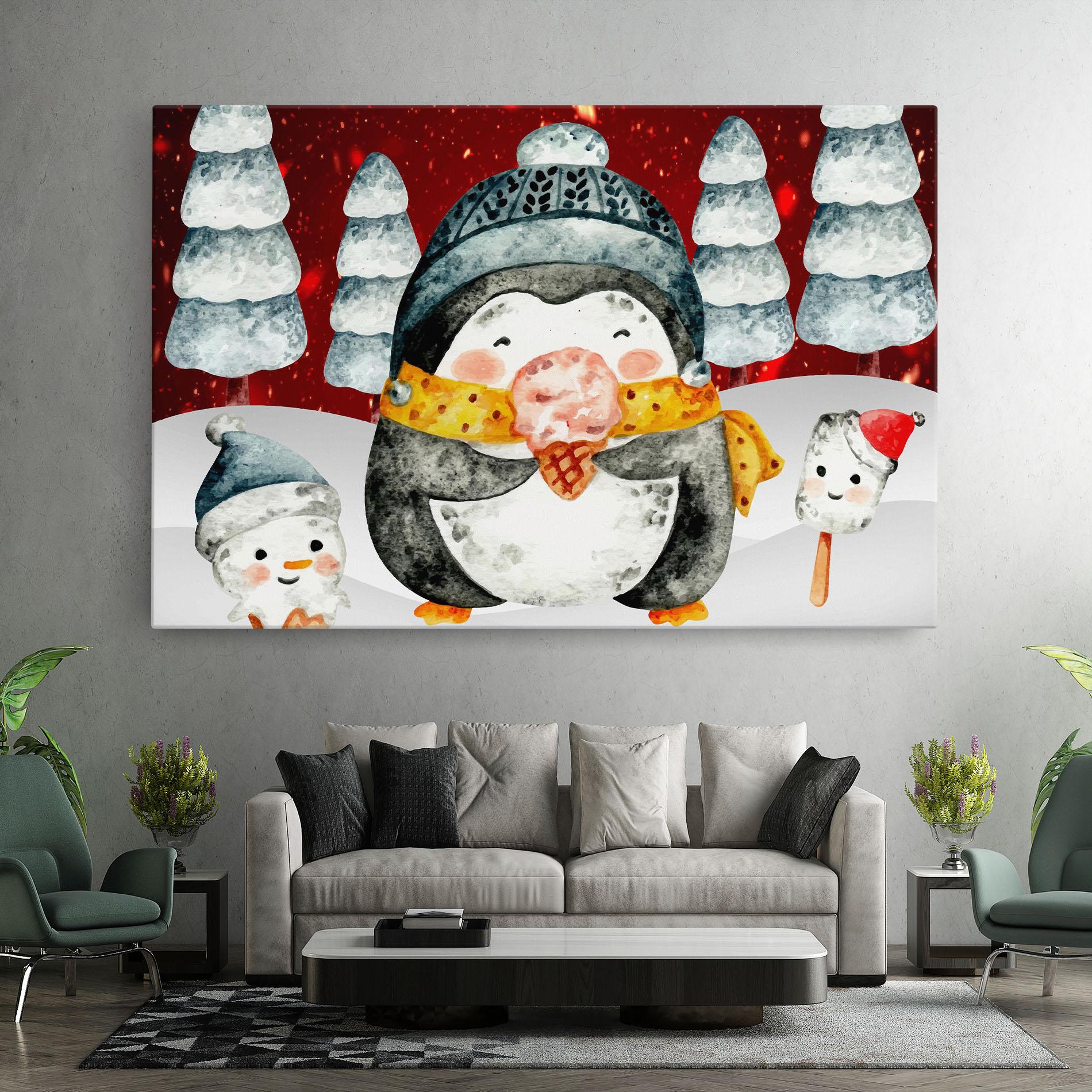 Leinwandbild Yellow Pinguin mockup 7